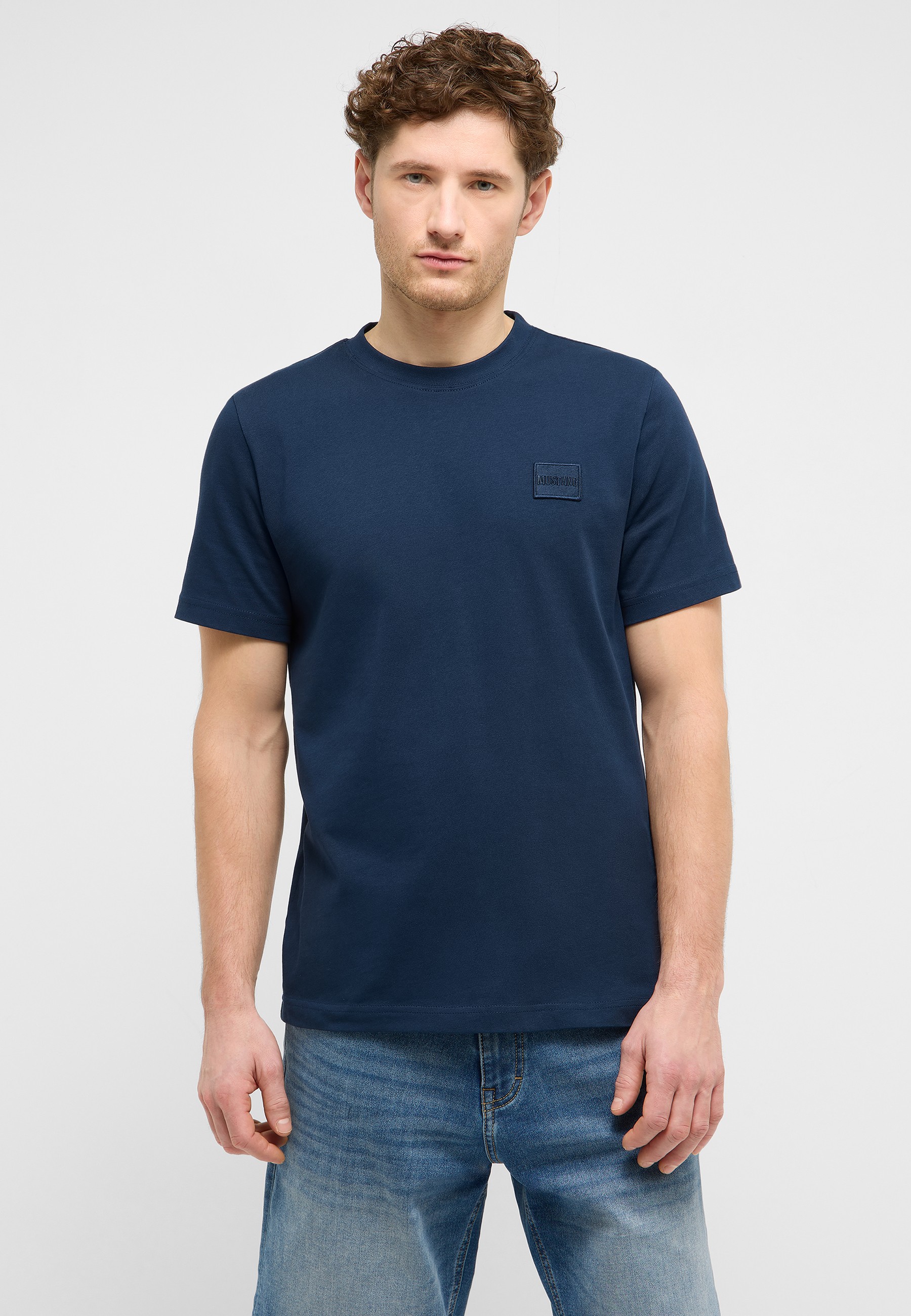 t-shirt, cotton, navy, short-sleeve, plain