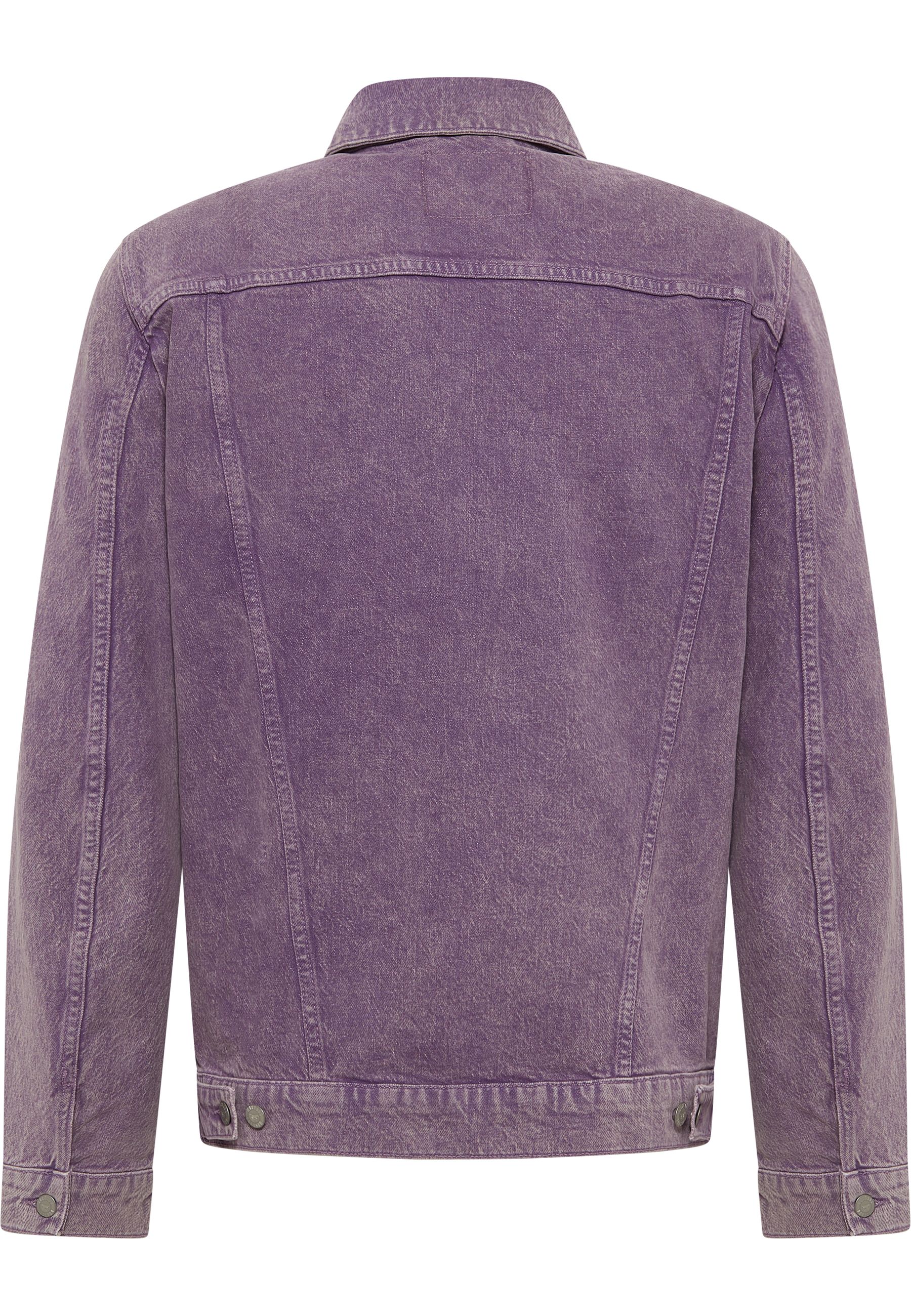 Jeansjacke, Lila, Denim, Rückansicht, Knopfleiste, Kragen