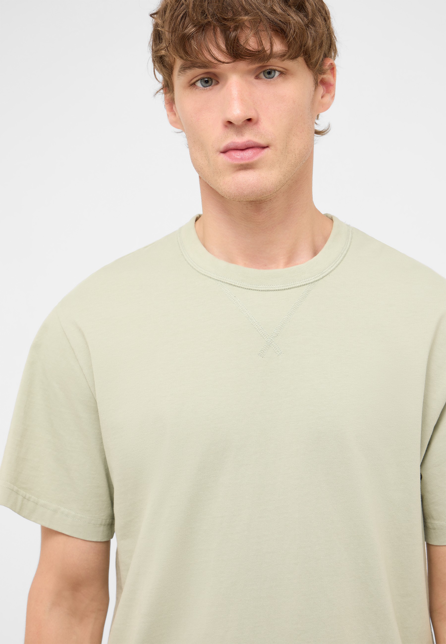 T-Shirt, Rundhalsausschnitt, Kurzärmlig, hellgrün, Baumwolle