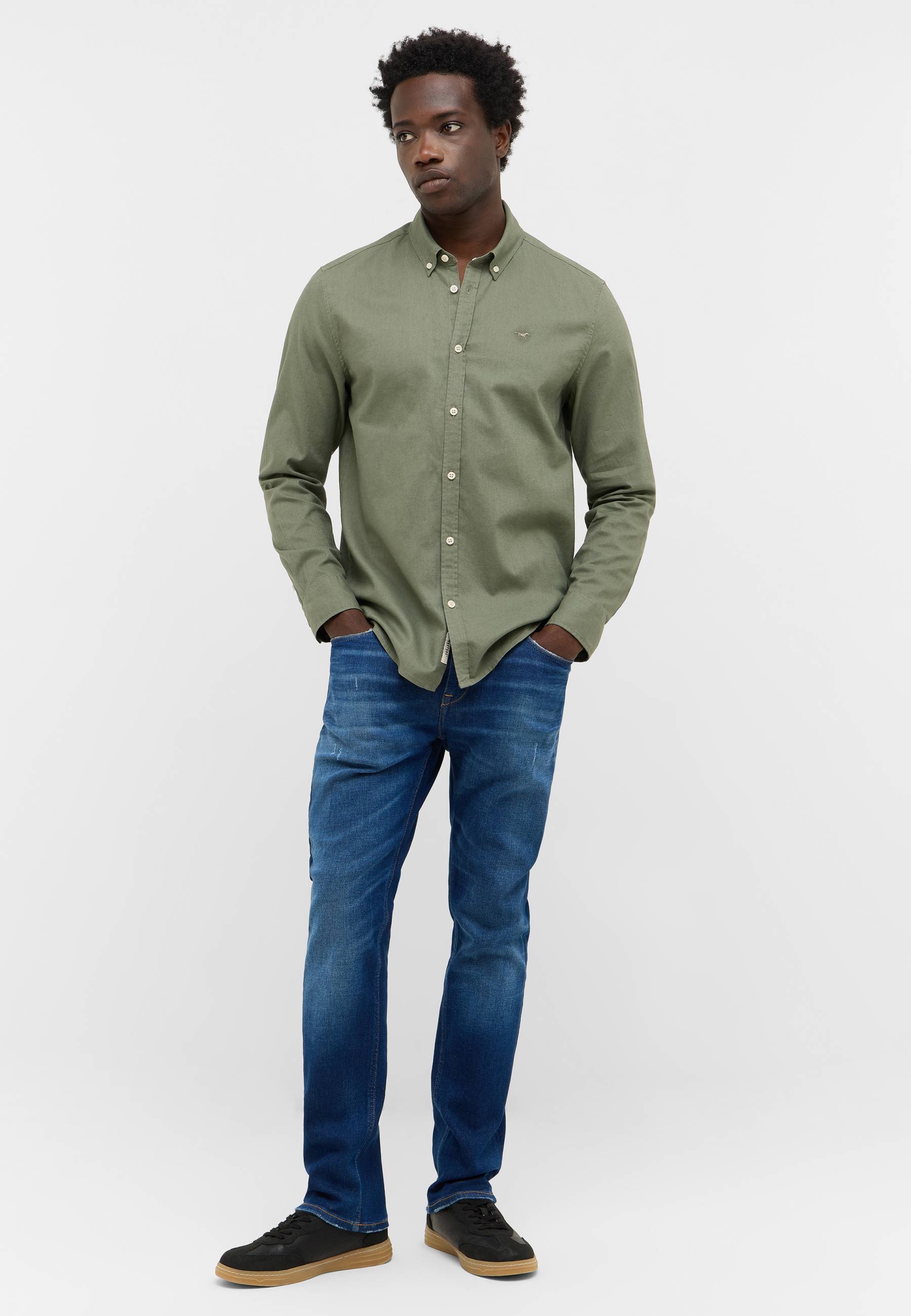 Jeans Style Vegas Slim Hemd, Hosen, Langarm, Mann, Person