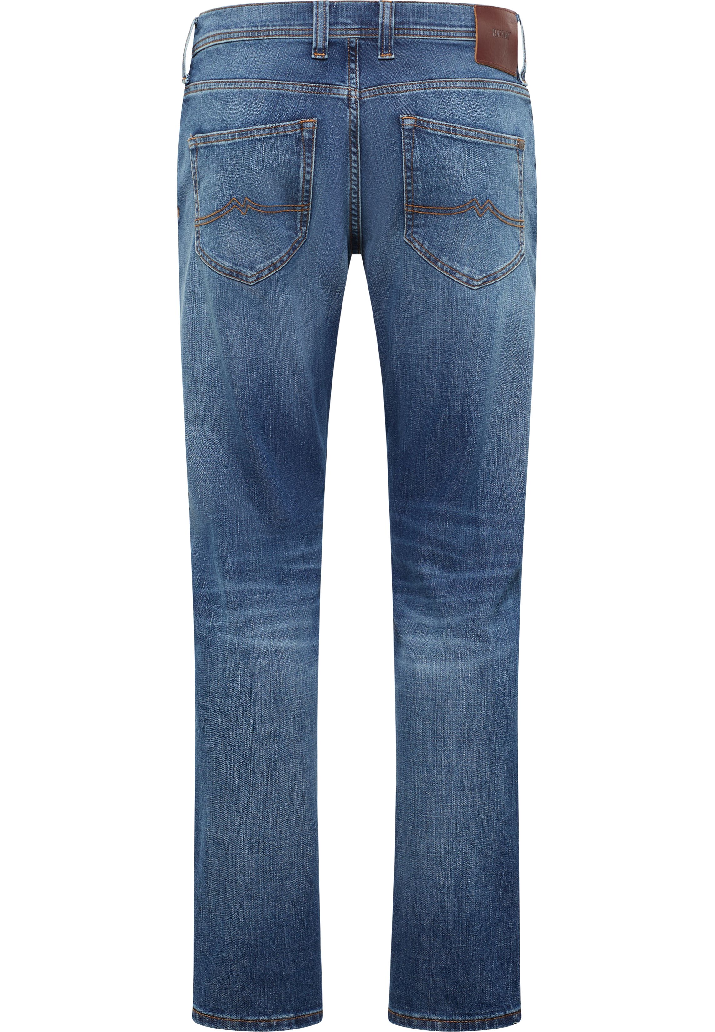 Jeans, Denim, Back pockets, Straight leg, Blue