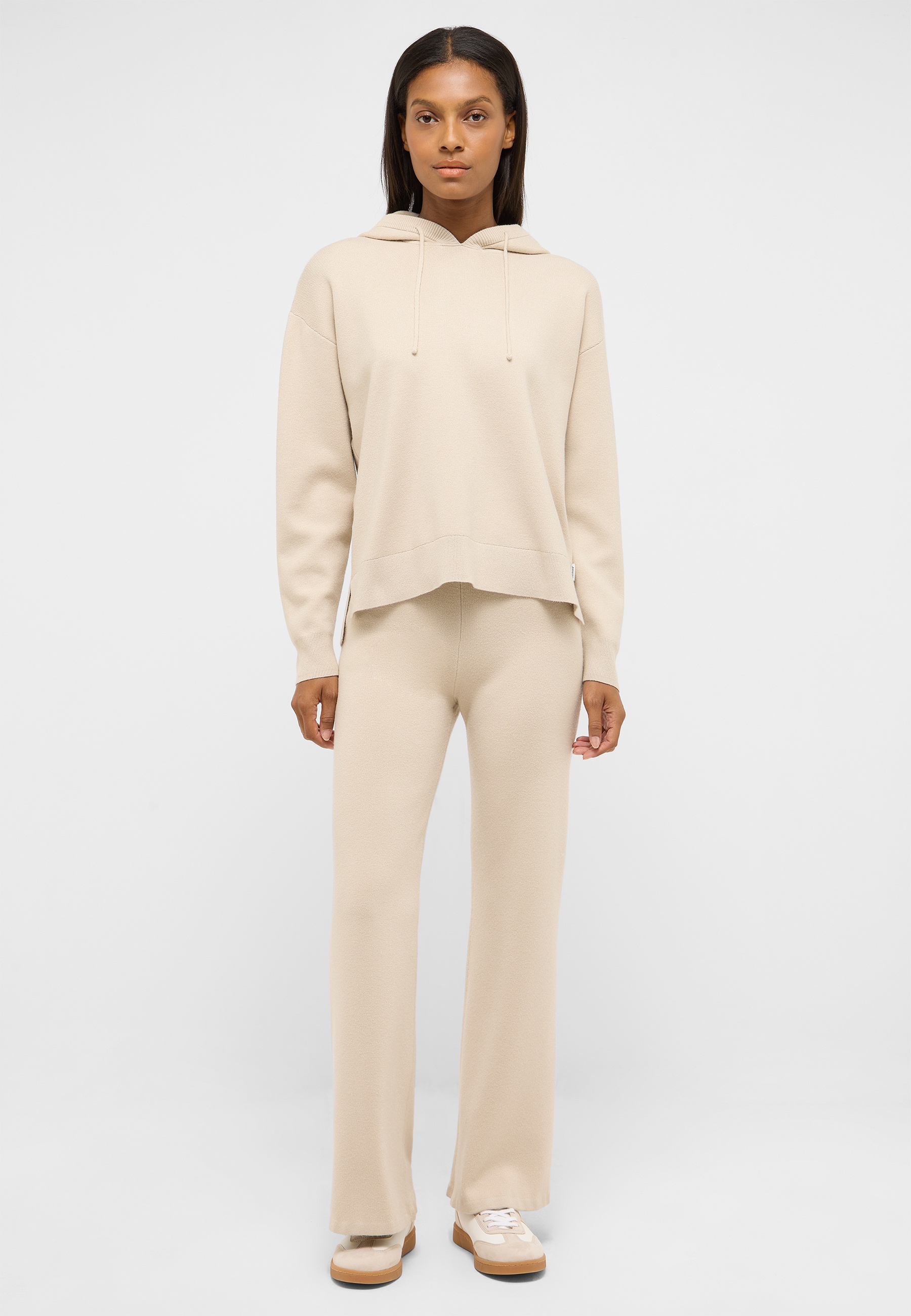 Hoodie, Sweatshirt, Beige, Beige pants, Casual pants
