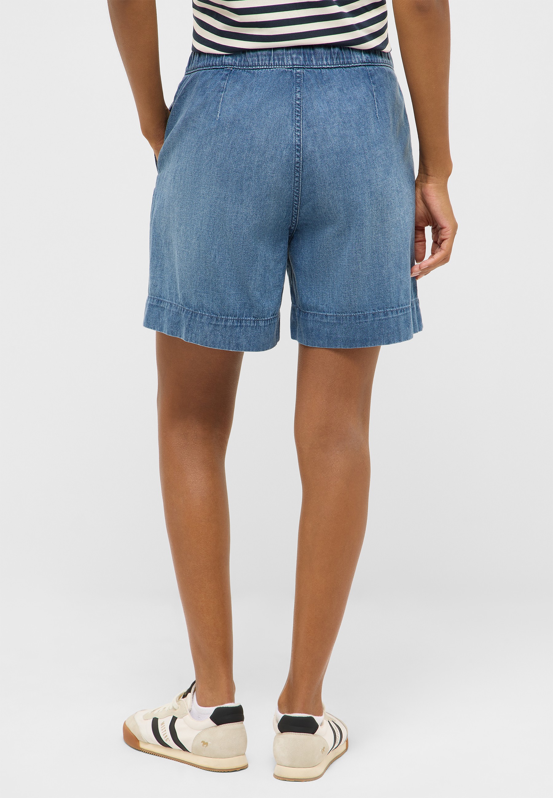 jeansshorts, denim, mid-rise, unisex, latzug