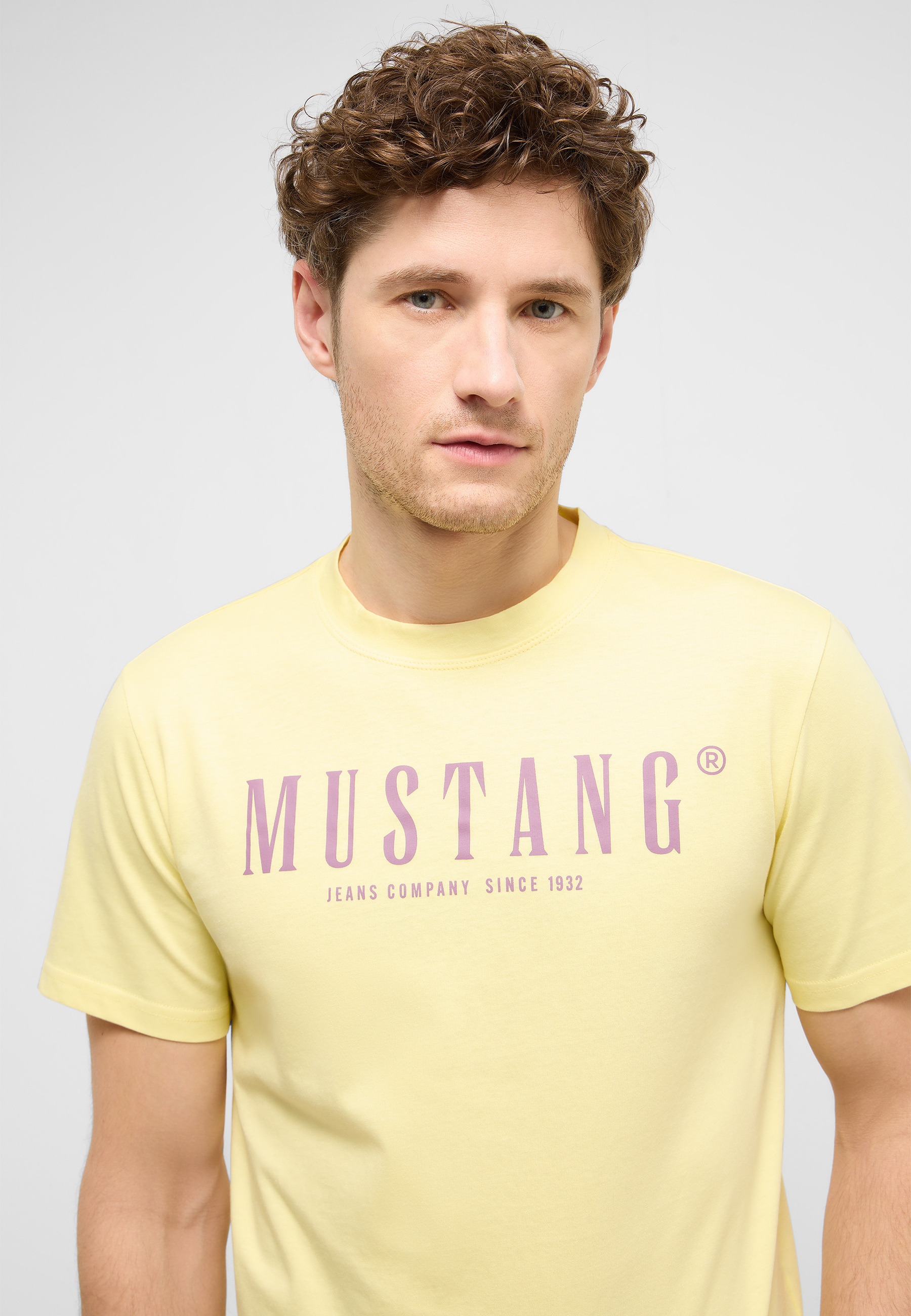 T-Shirt, Rundhalsausschnitt, Kurzarm, Gelb, Print-Logo