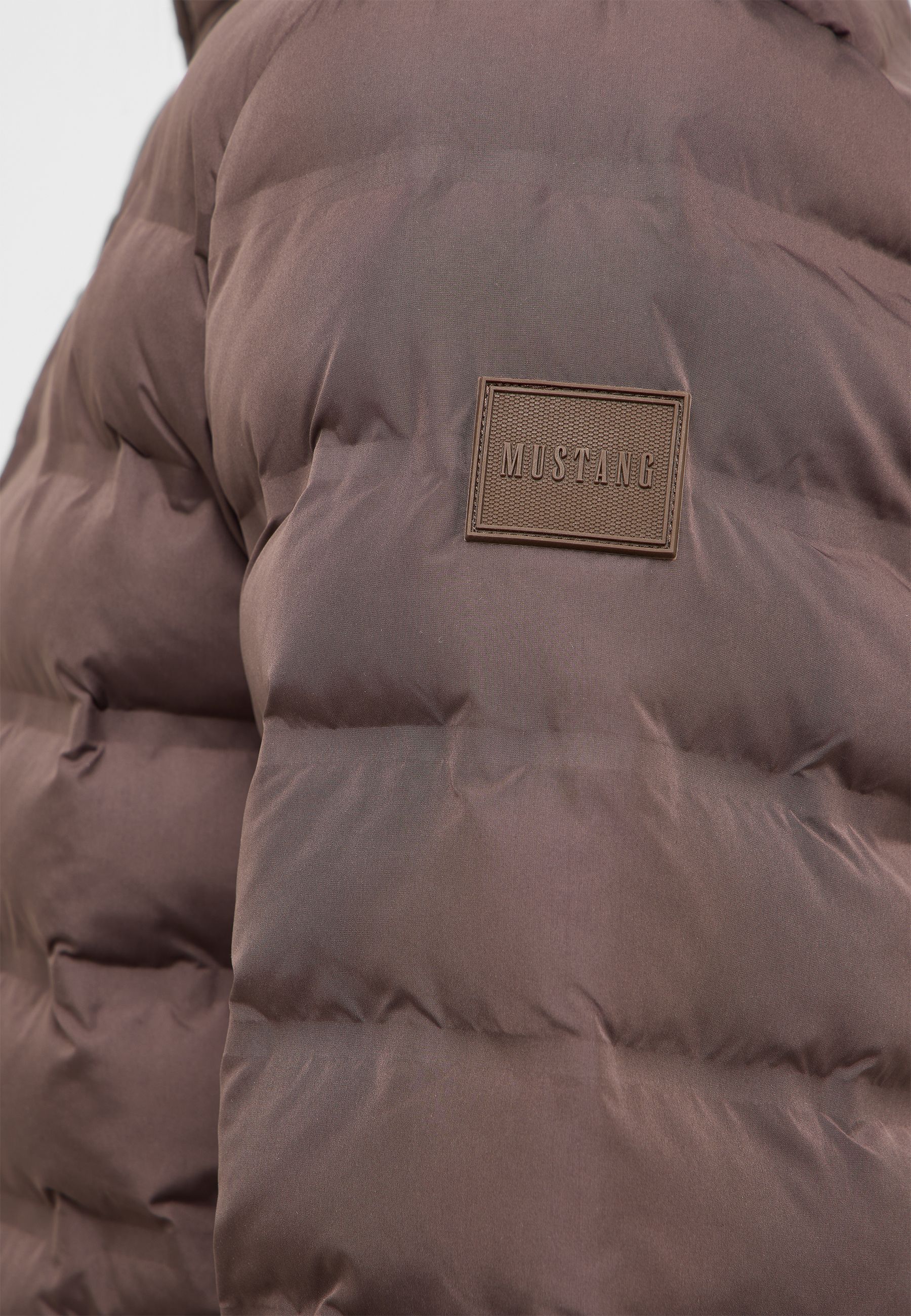 Puffer, Jacke, Braun, Logo-Patch, Daunenfüllung