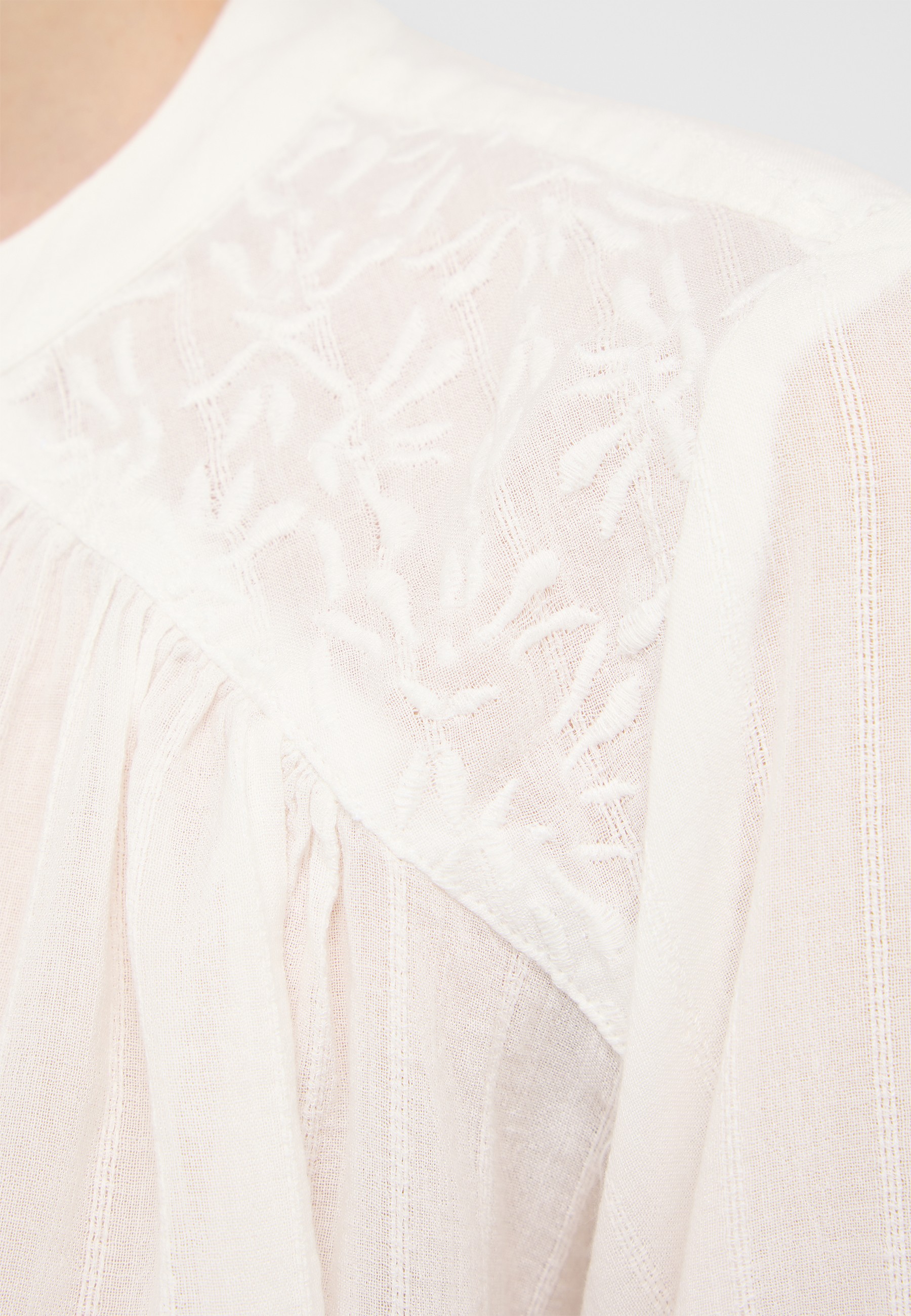 lace,  embroidery, white, blouse, sheer