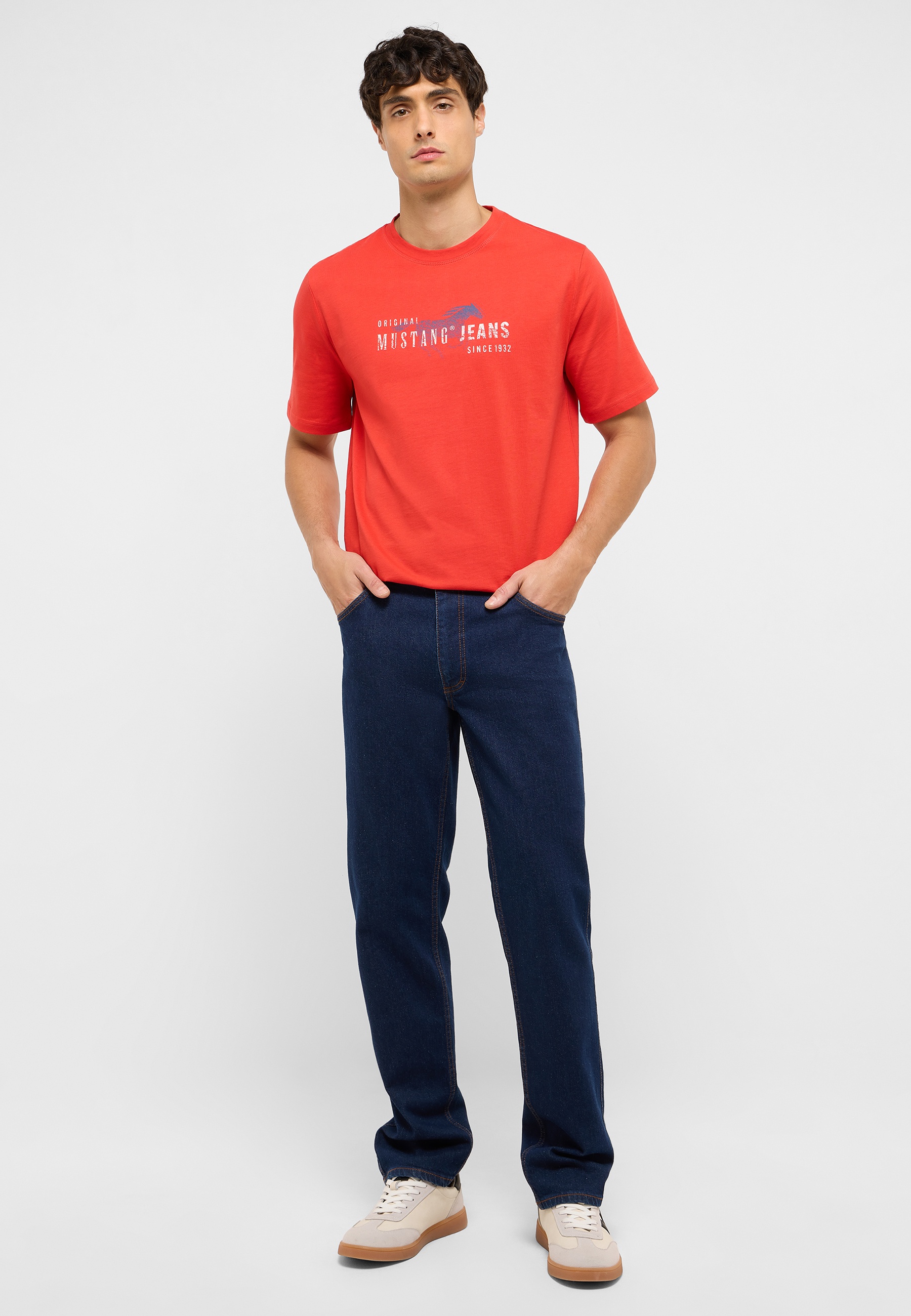 Mustang Herren Jeans Style Tramper Straight, blau dunkel