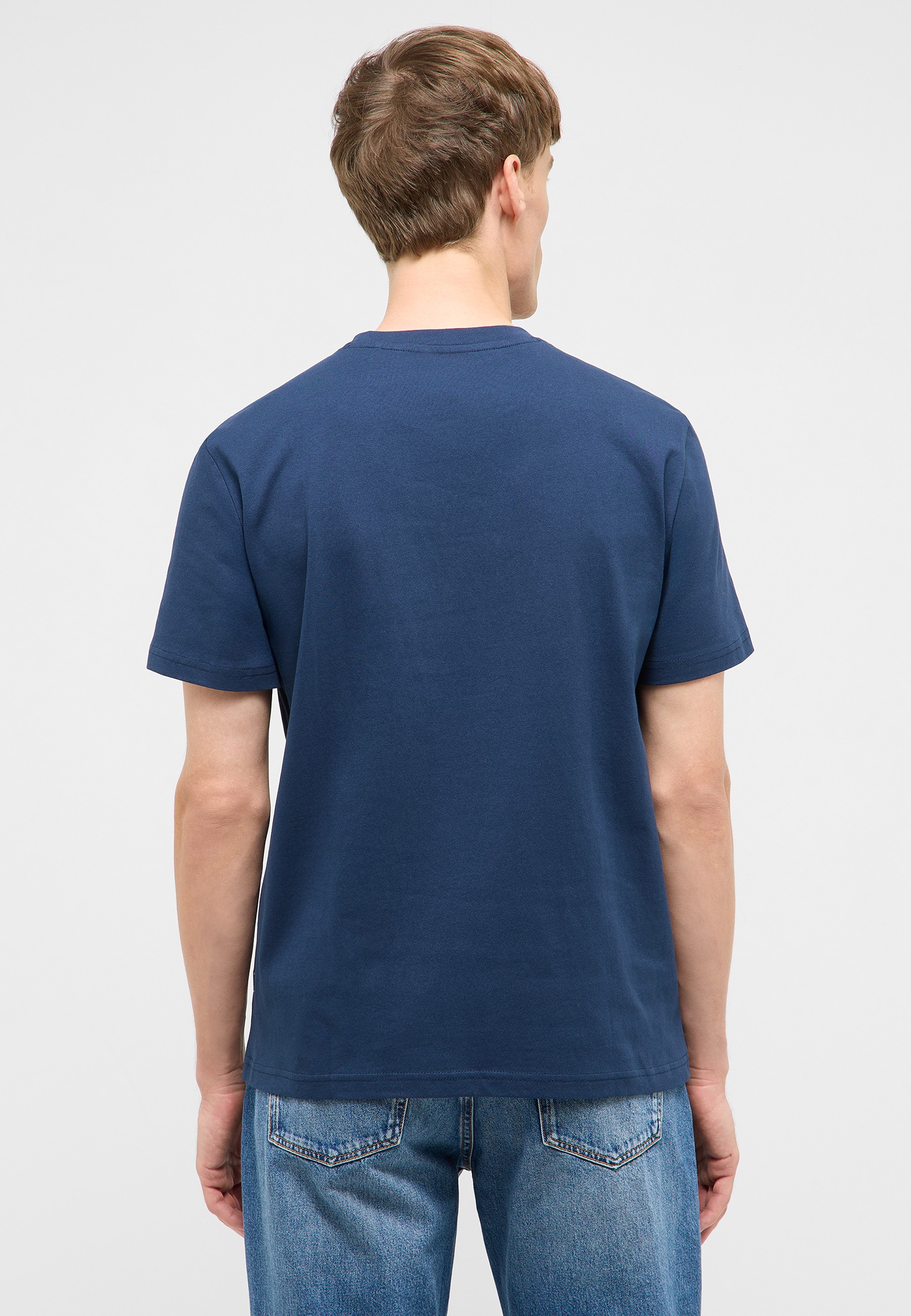 T-Shirt, Kurzarmshirt, Rundhals, Uni, Blau