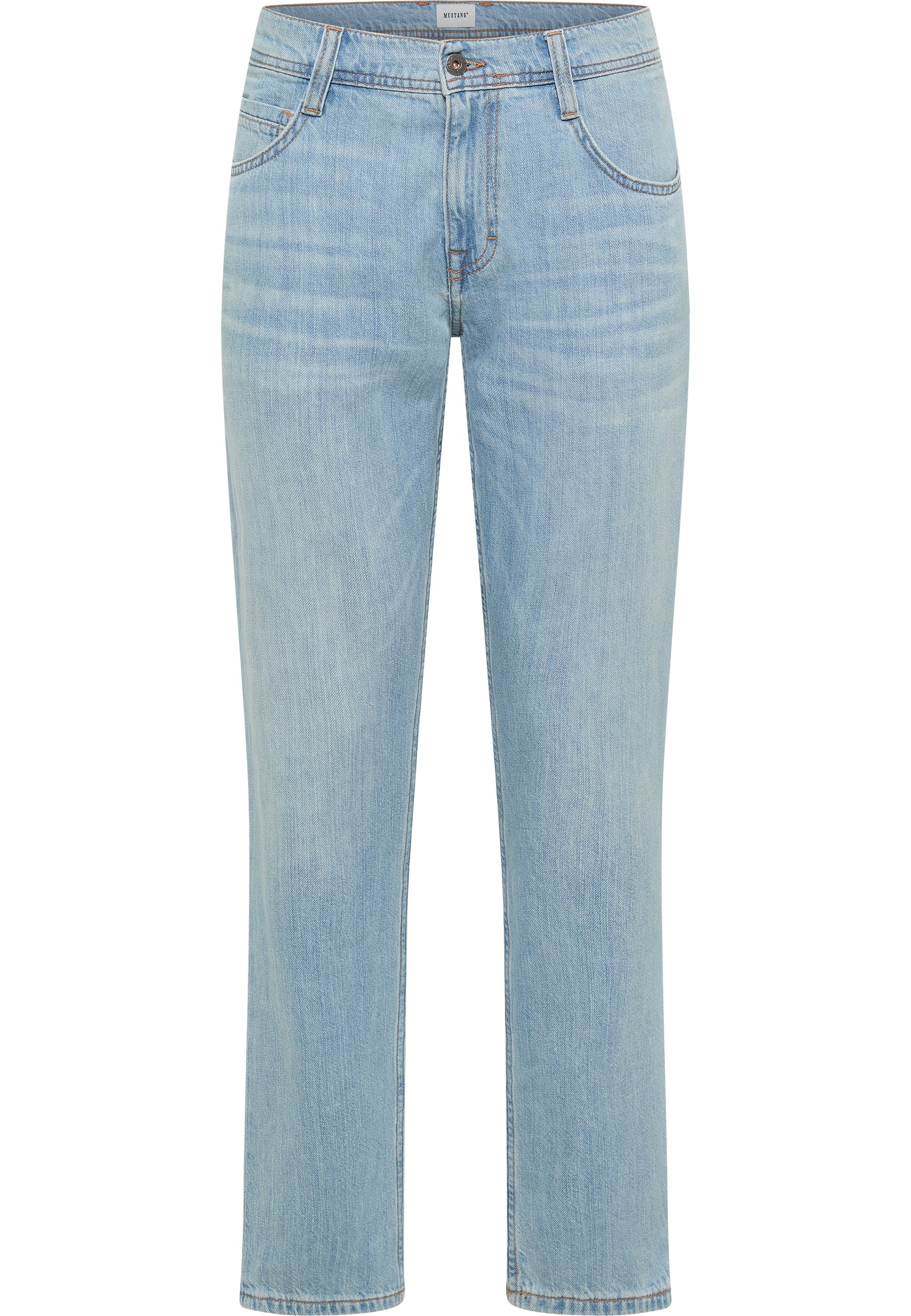 Mustang Herren Jeans Style Denver Straight Linen, blau hell