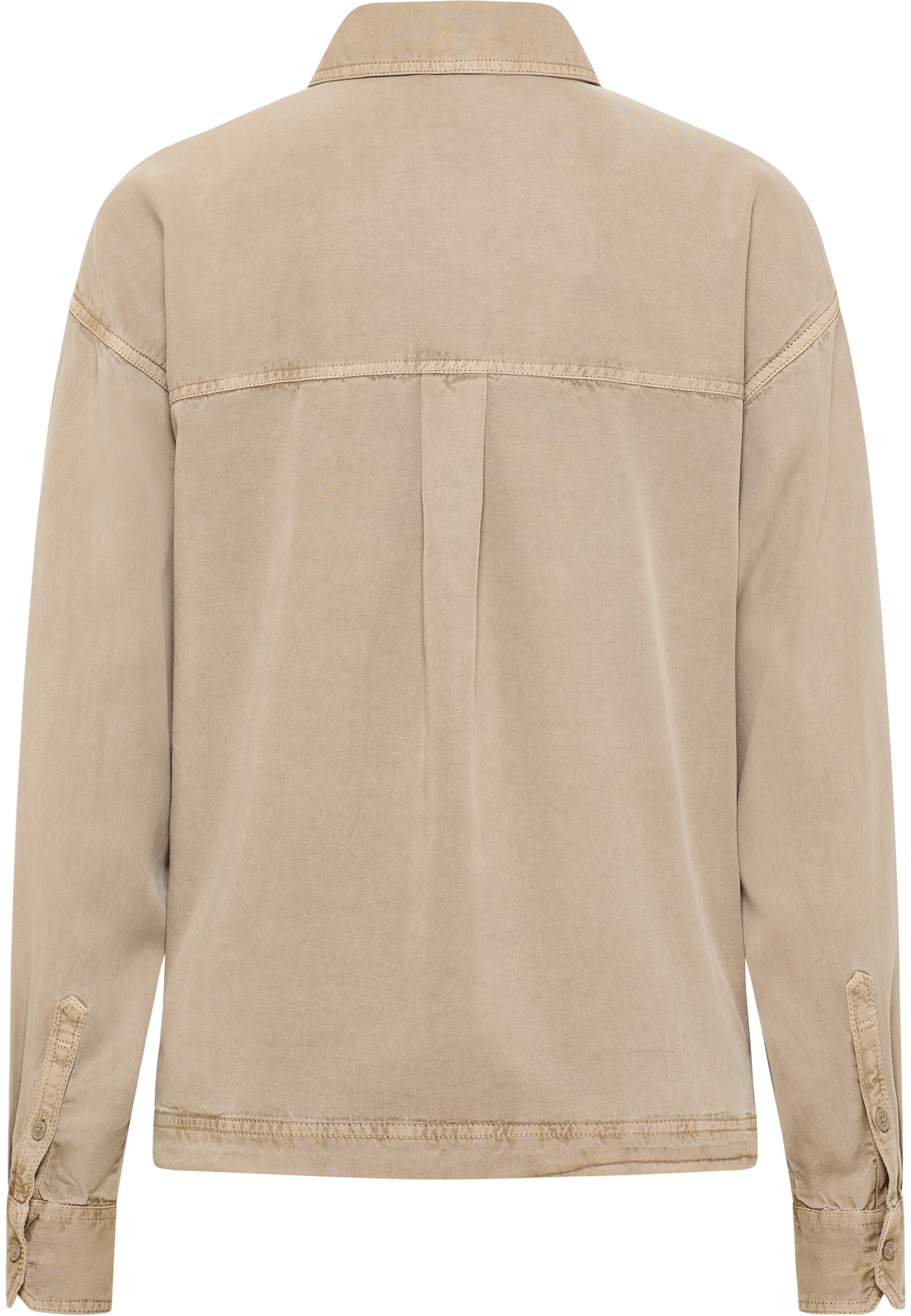 Mantel, Langarm, Jacke, Leinen, Khaki