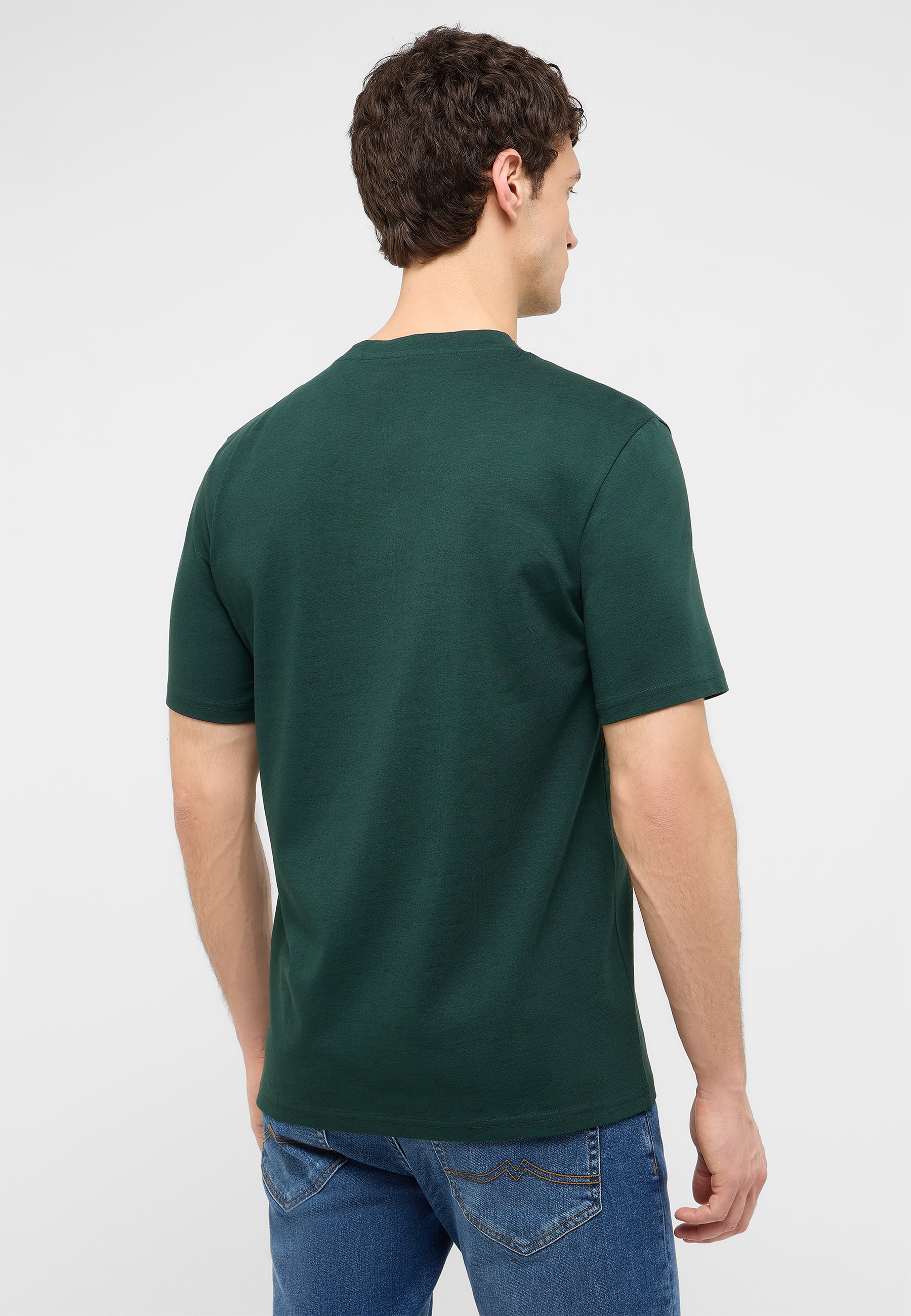 T-Shirt, Kurzarm, Unifarbe, Baumwolle, grün
