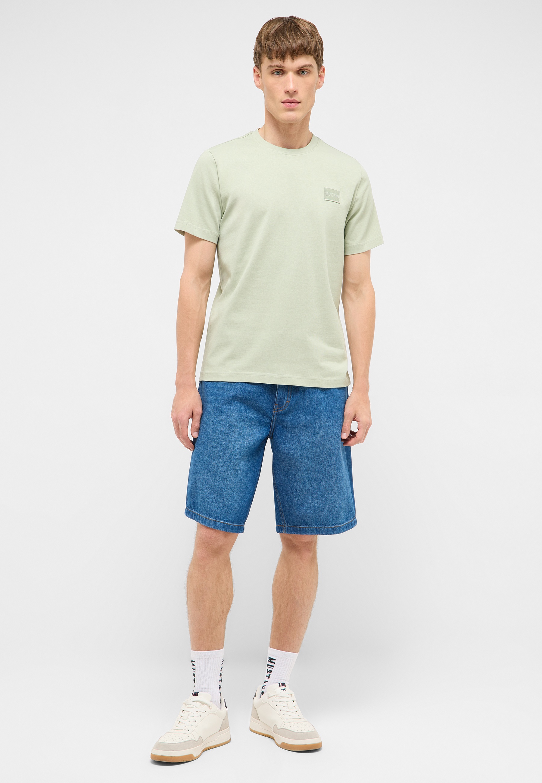 t-shirt, kurzarm, mint, unifarben, Rundhalsausschnitt