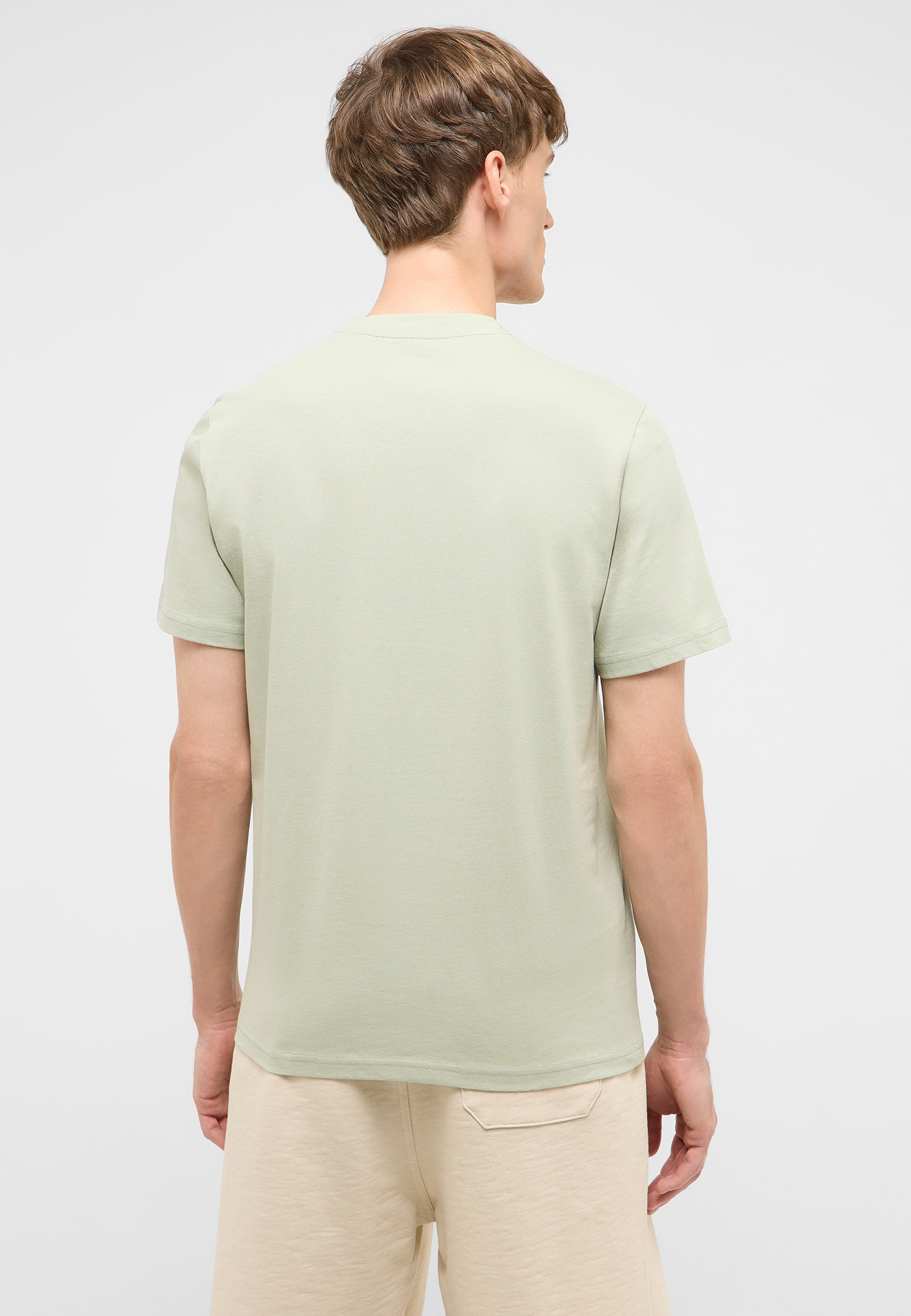 t-shirt, kurzarm, rundhalsausschnitt, einfarbig, hellgrün