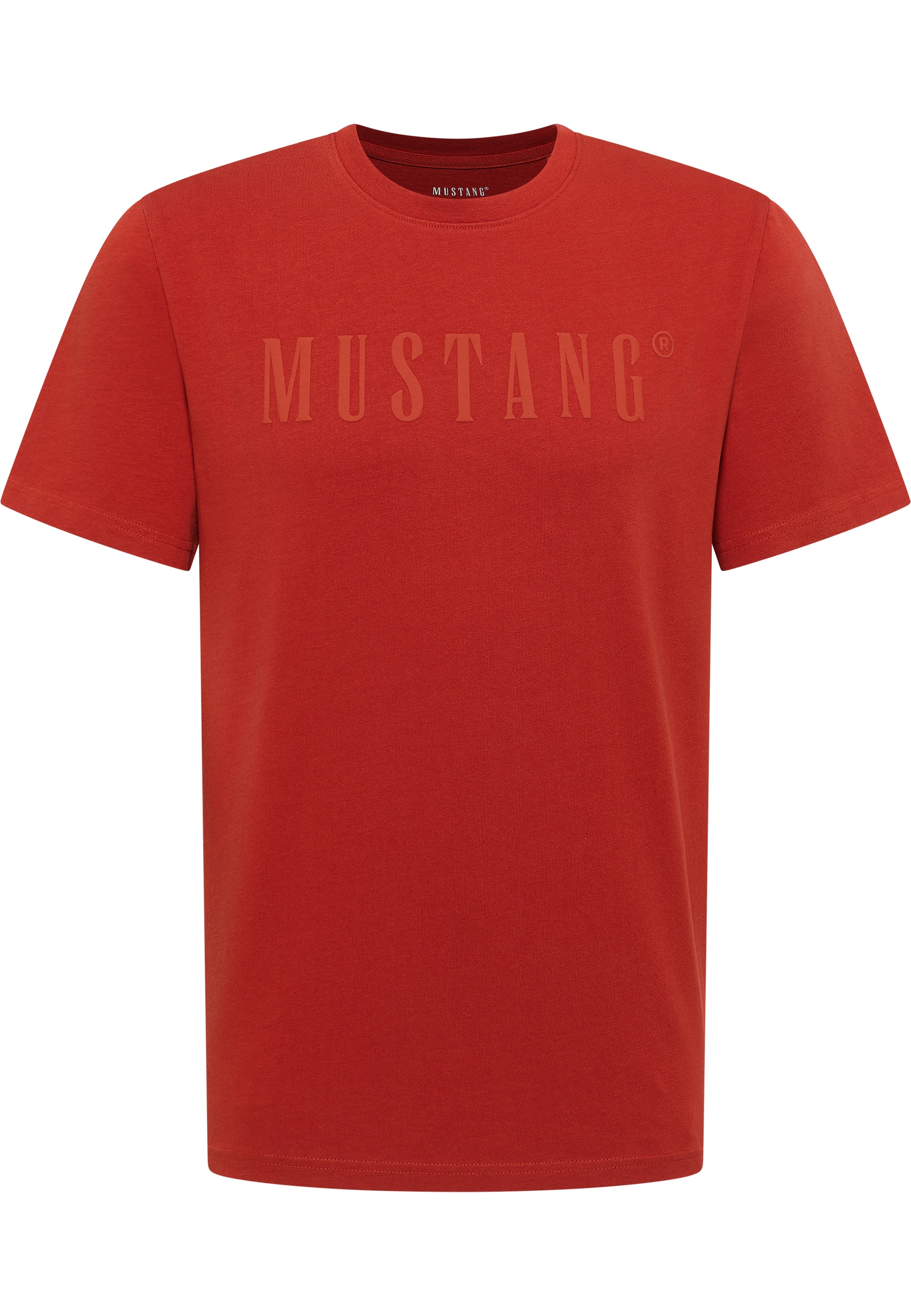 Tee, T-Shirt, Mustang, roter Farbton, Logoprint