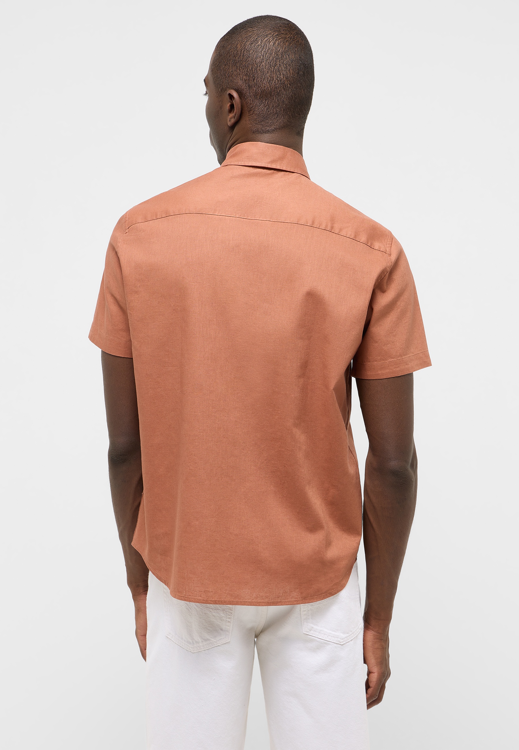 Hemd, Kurzarm, Rust, uni, Kragen