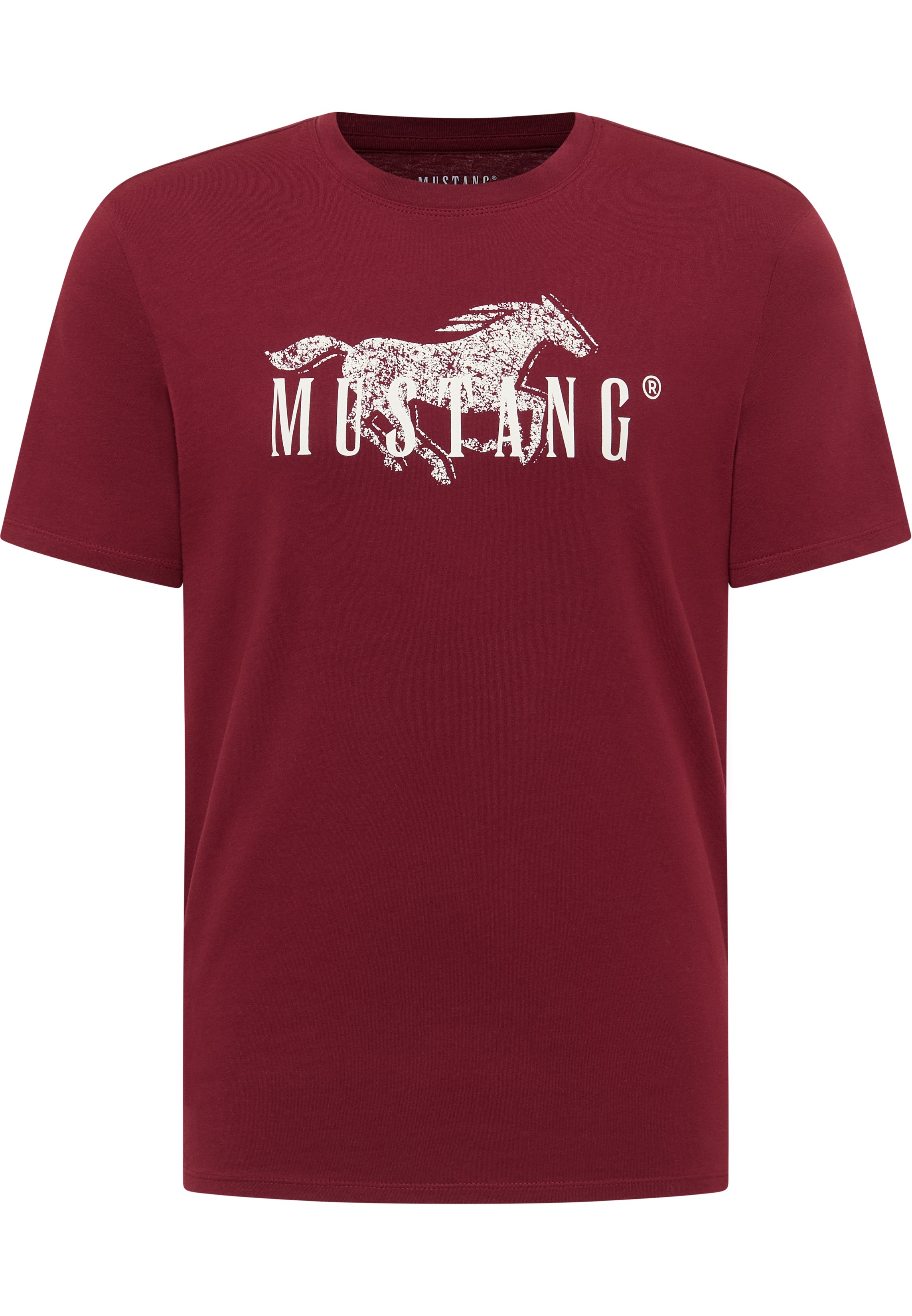 T-Shirt, Kurzarm, Rot, Mustang-Print, Baumwolle
