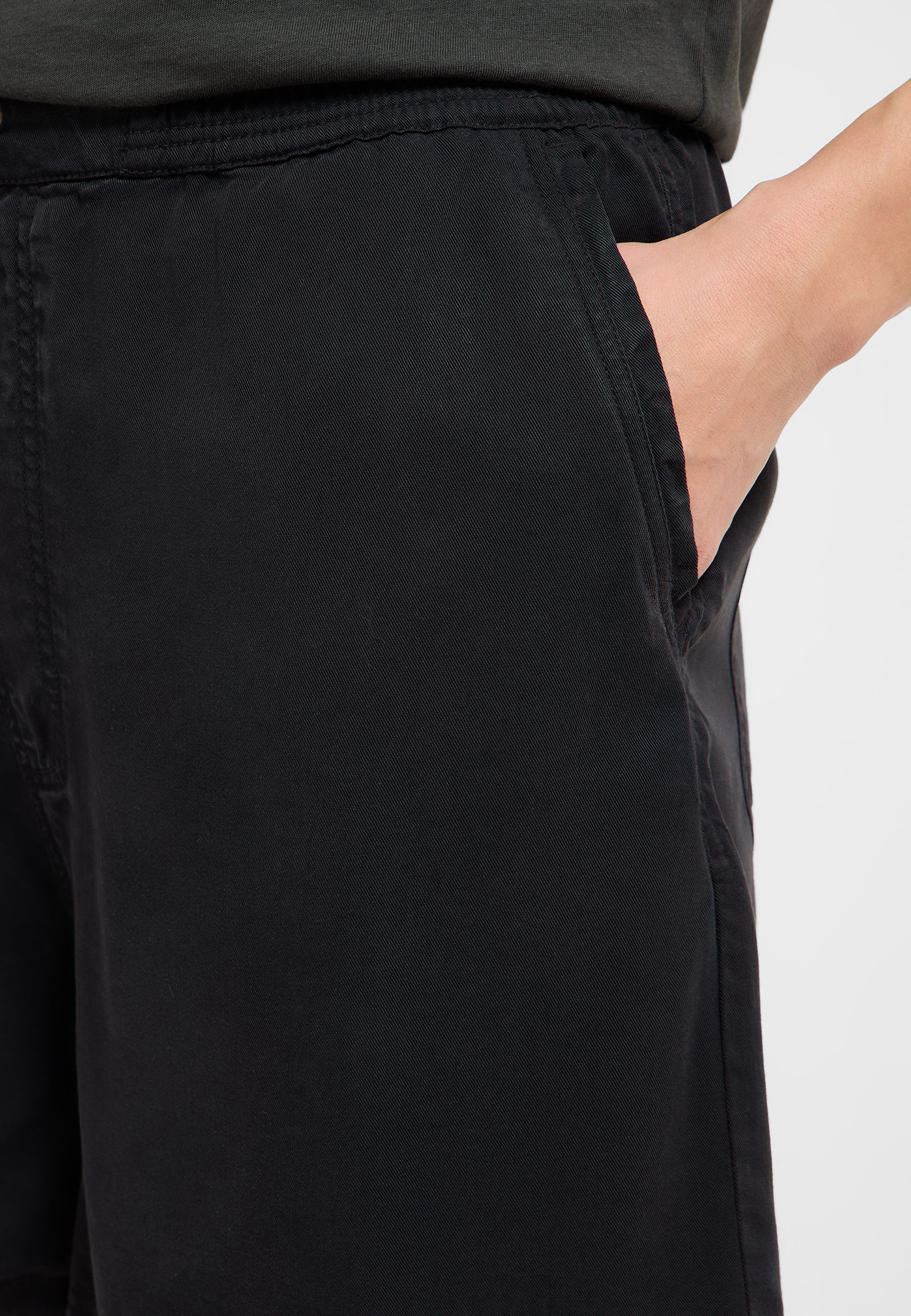 shorts, schwarz, Tasche, Stoff, Taille