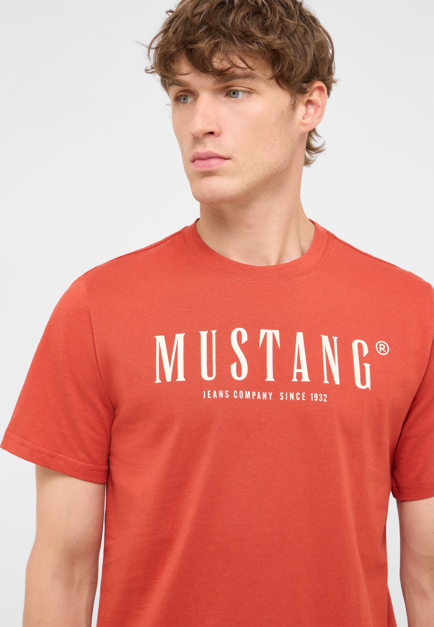 T-shirt, Kurzarm, Rot, Grafiktext, Mustang