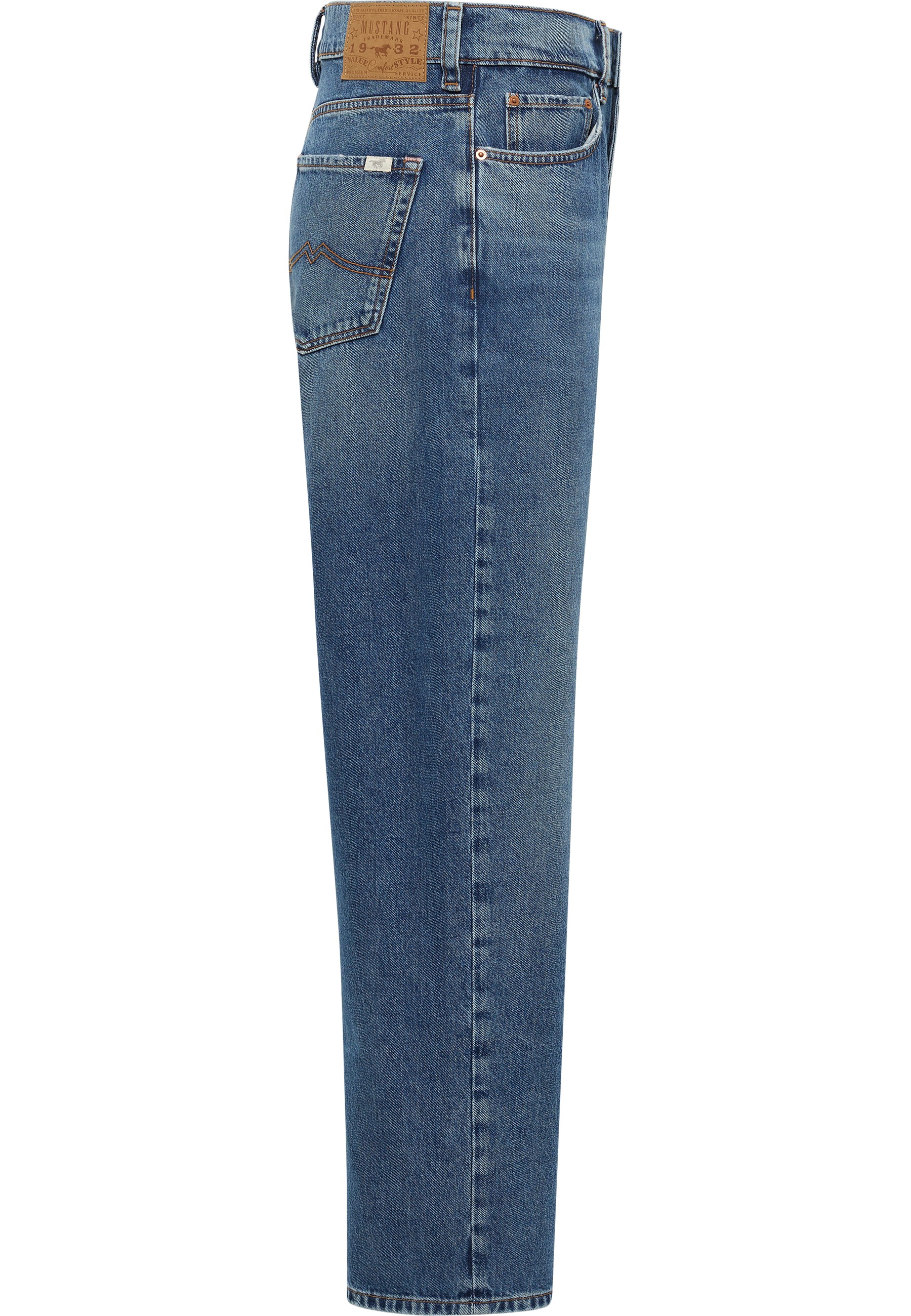 jeans, Denim, Hosenform, recht, Backentasche