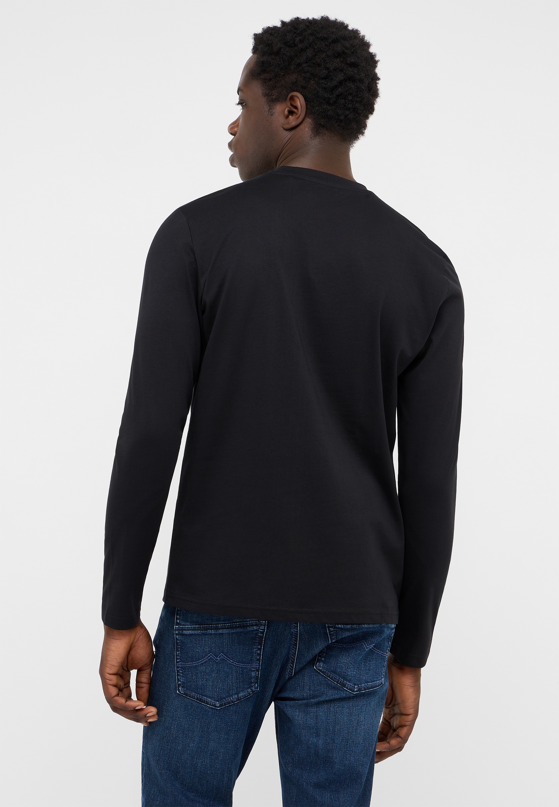 langarmshirt, schwarz, baumwolle?, t-shirt, langarm