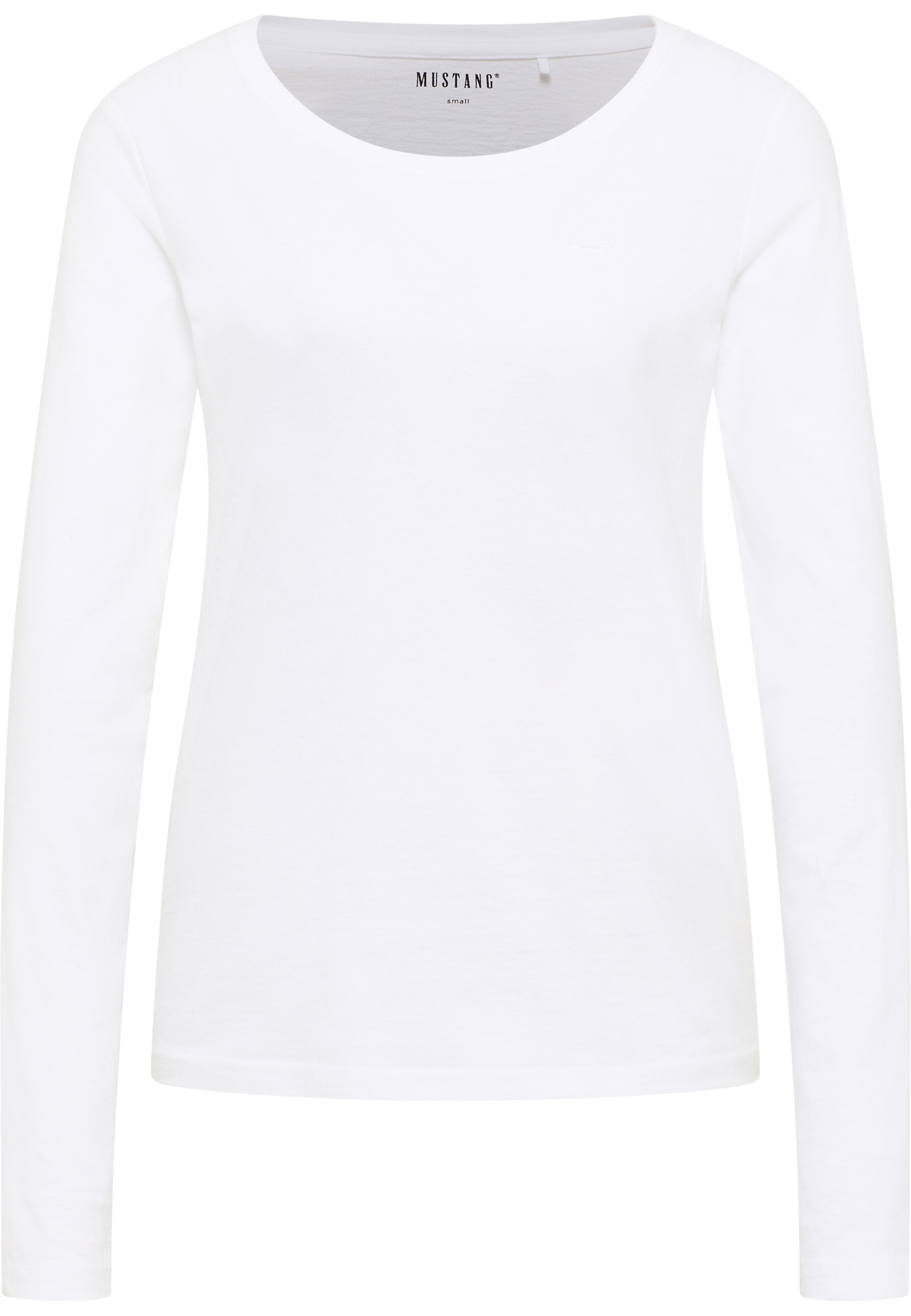 Mustang Damen Langarmshirt Style Elly, weiß