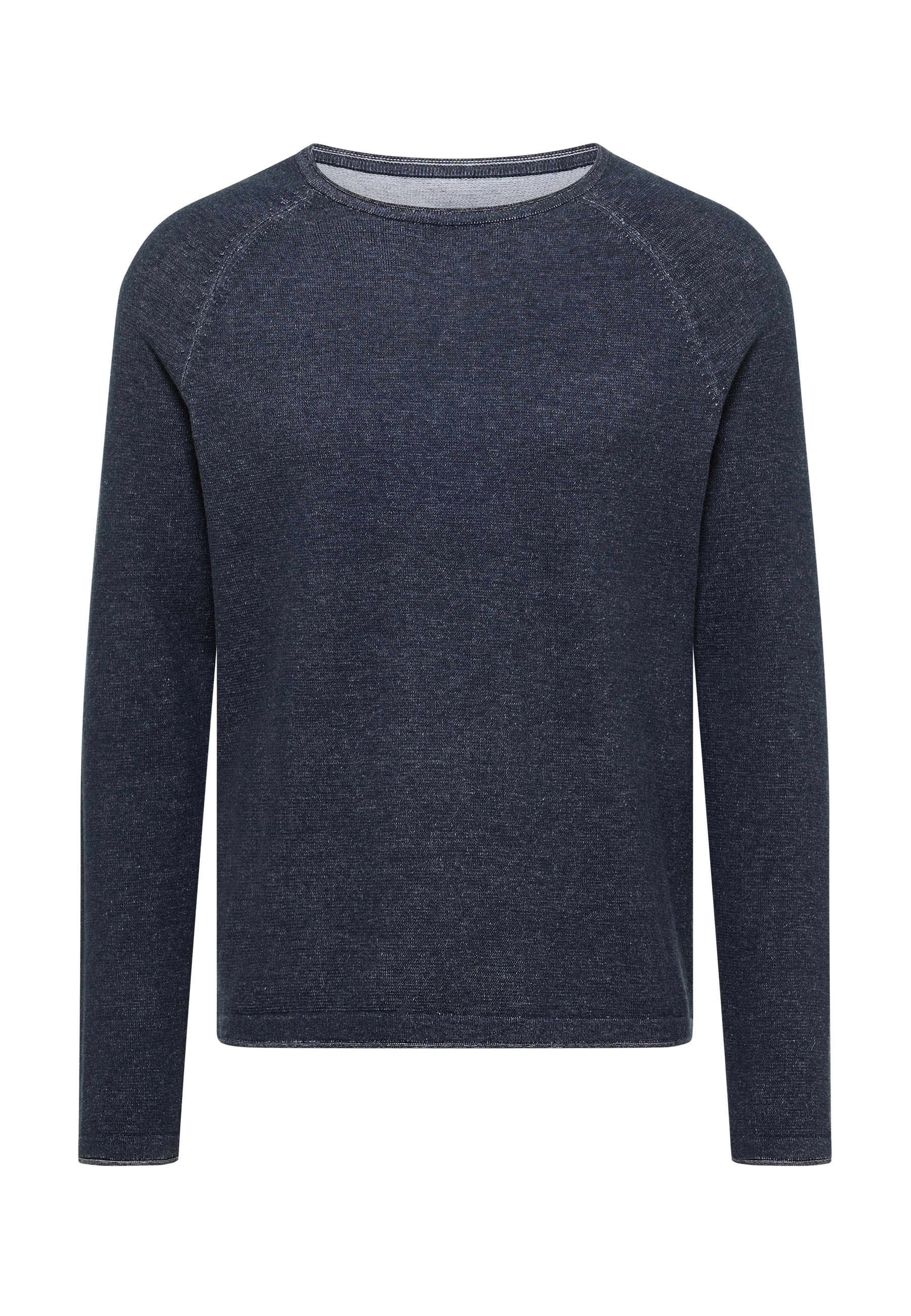 SWEATSHIRT, LANGES ÄRMEL, DUNKELBLAU, STRICK, RUNDHALS