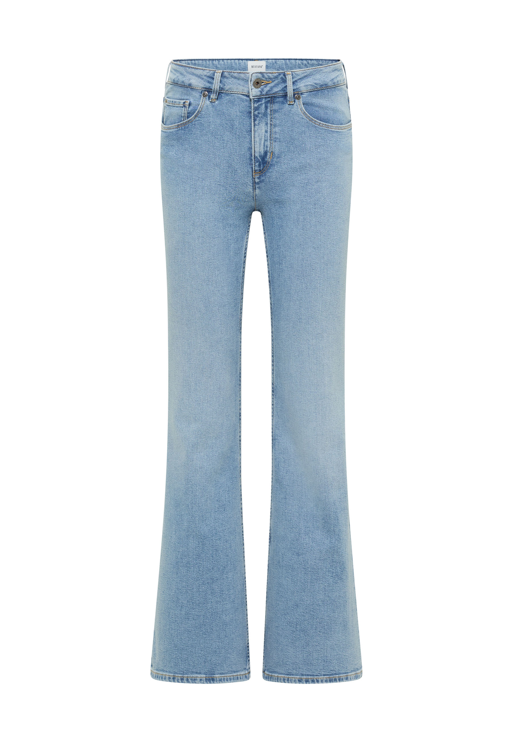 jeans, stonewashed, hellblau, Flare-Jeans, Five-pocket