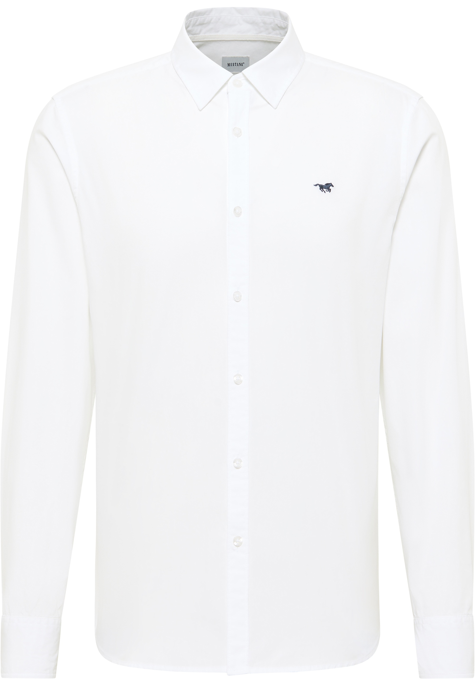 Mustang Herren Langarmhemd Style Canton, weiß