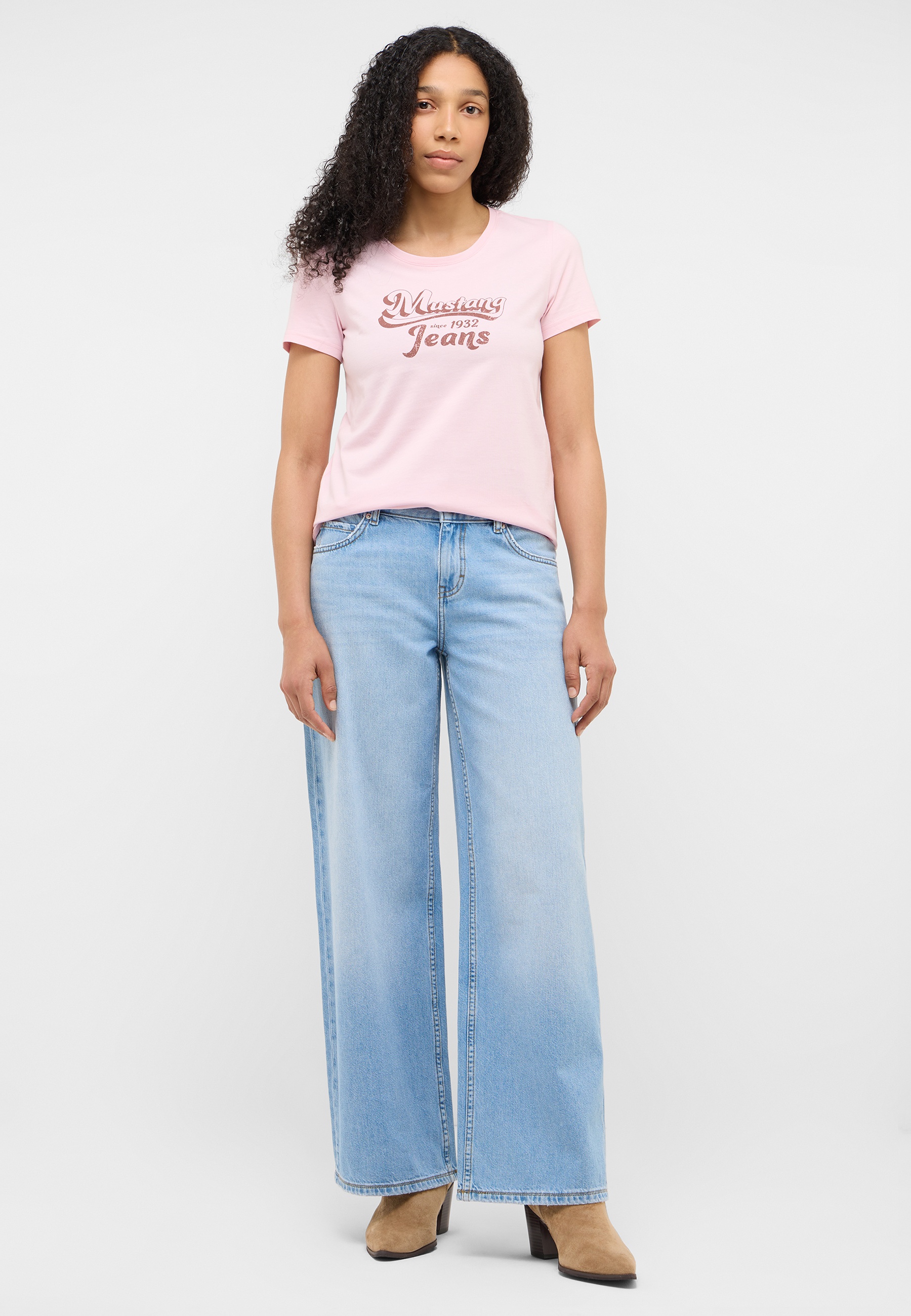 T-shirt, Rosa, Mustang Jeans, Kurzärmlig, Kleidung