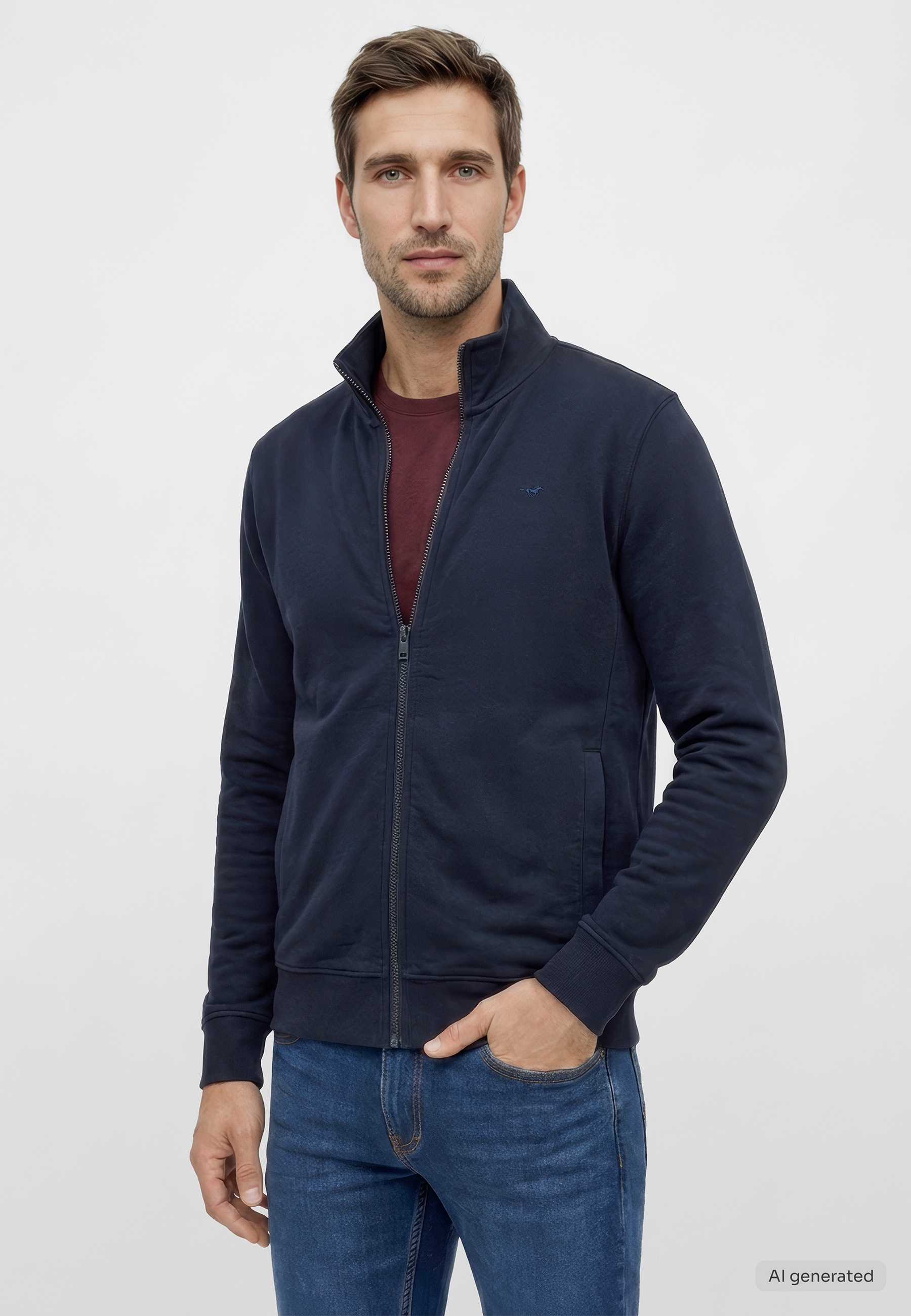 jacke, bomberjacke, reissverschluss, langarm, navy