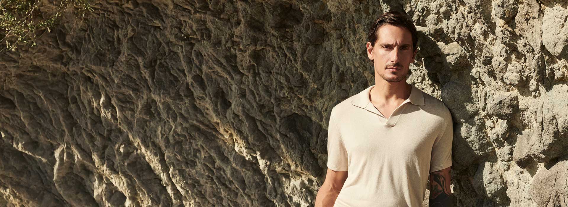 polo, polohemd, beige, kurzarm, männerbody