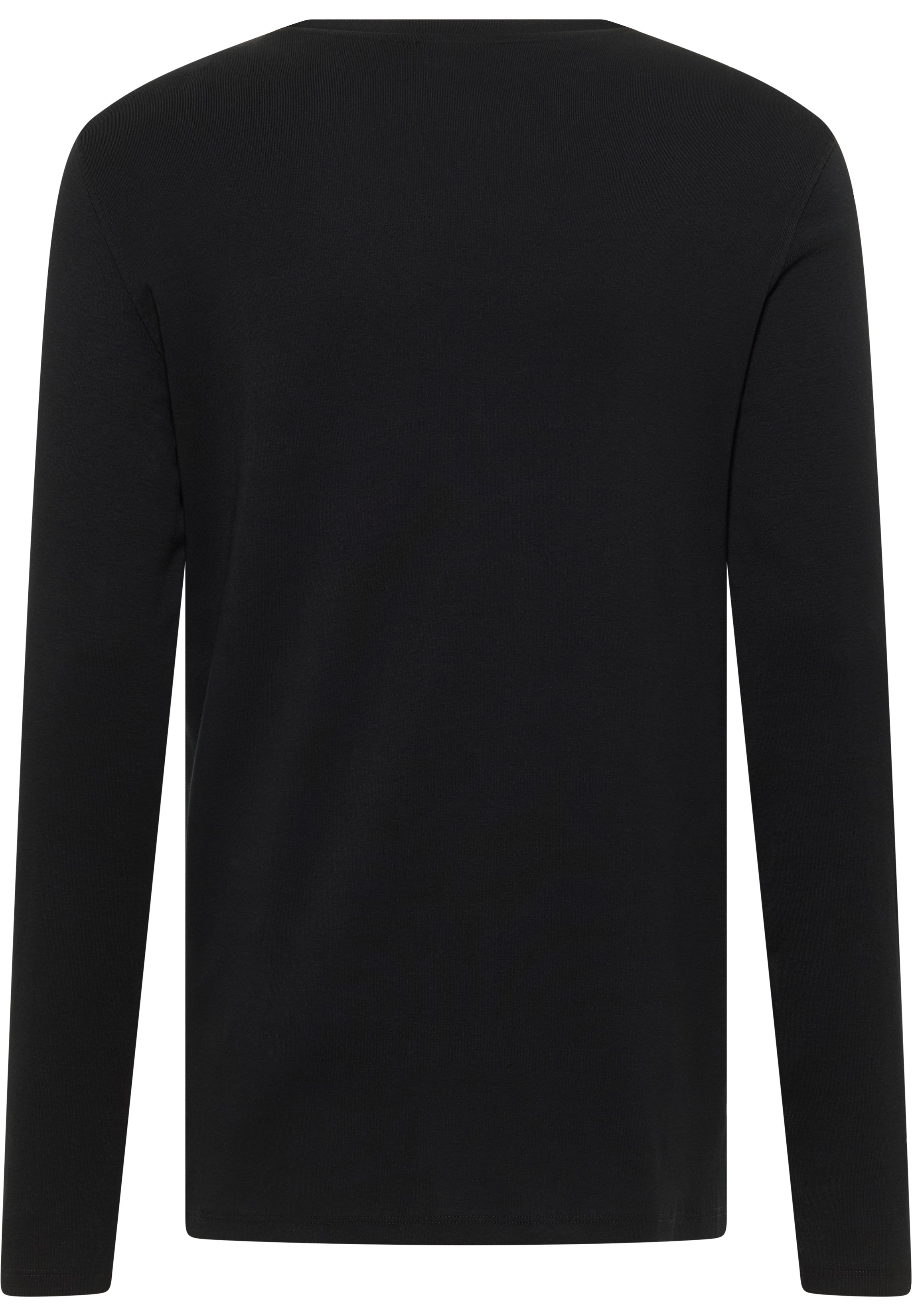 Langarmshirt, schwarz, einfarbig, Rundhalsausschnitt, unisex