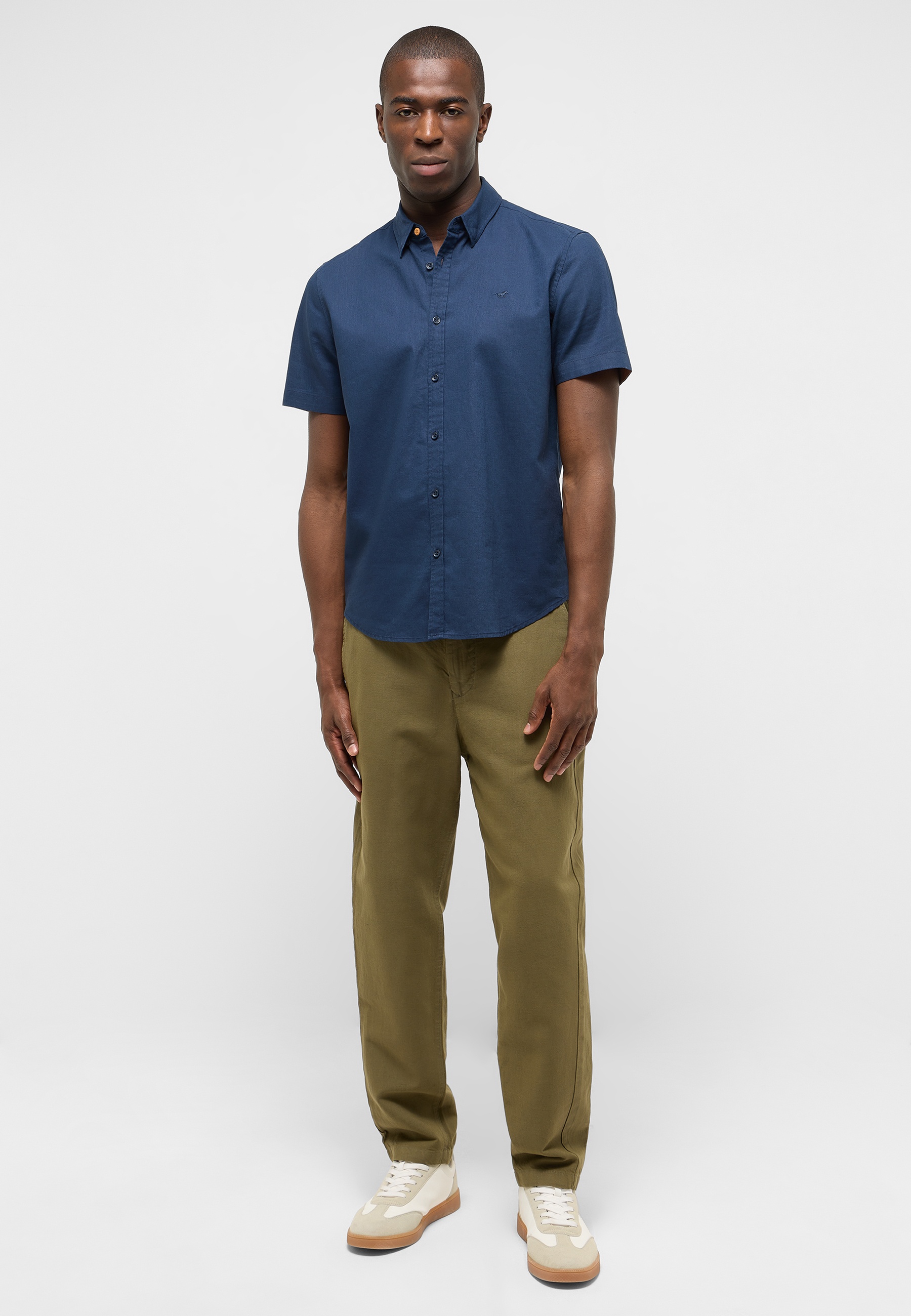 Kurzarmhemd, Baumwollhemd, Hemd, Blue shirt, Unifarben