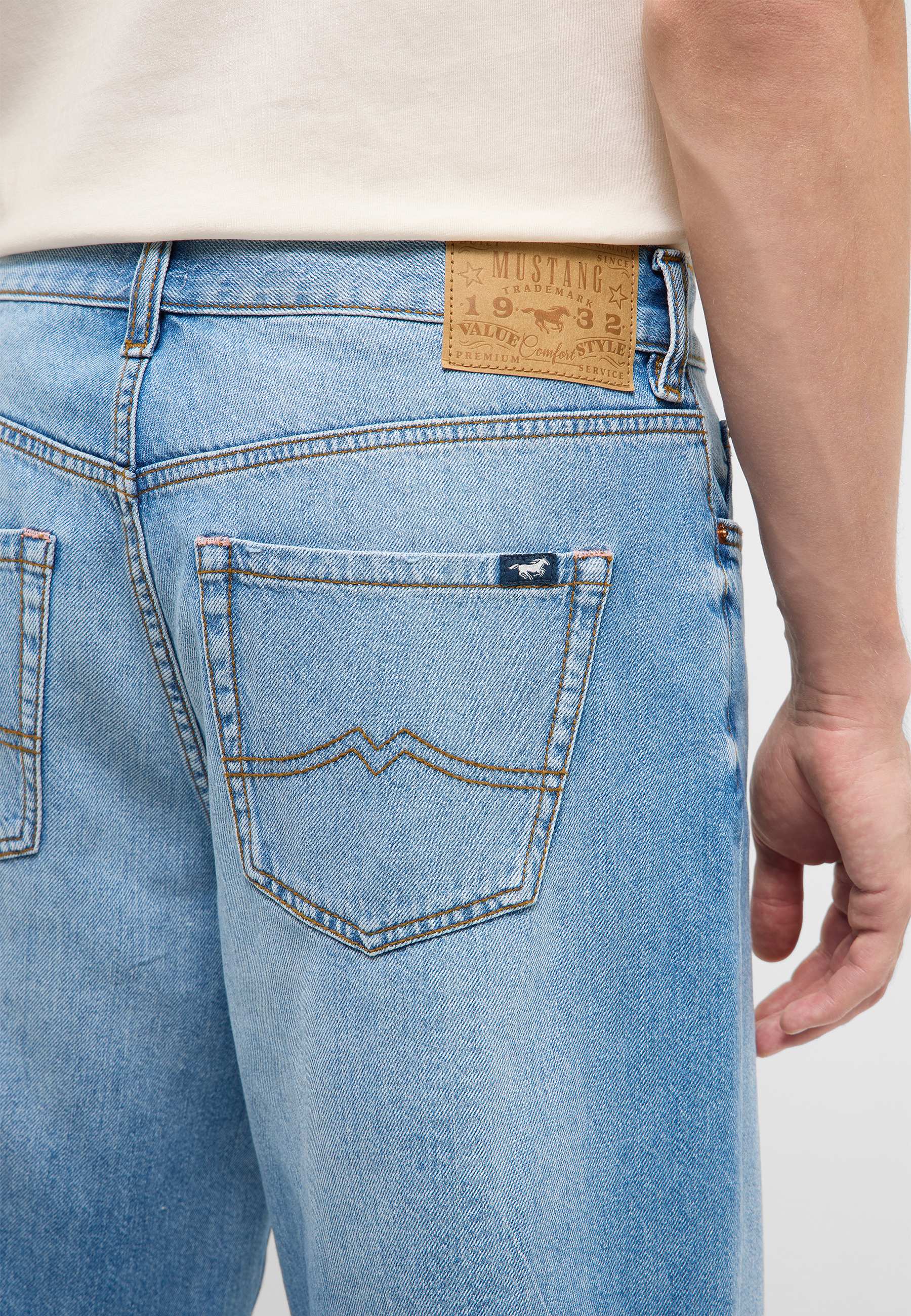 Jeans, Hochbund, Hose, Back-Pocket