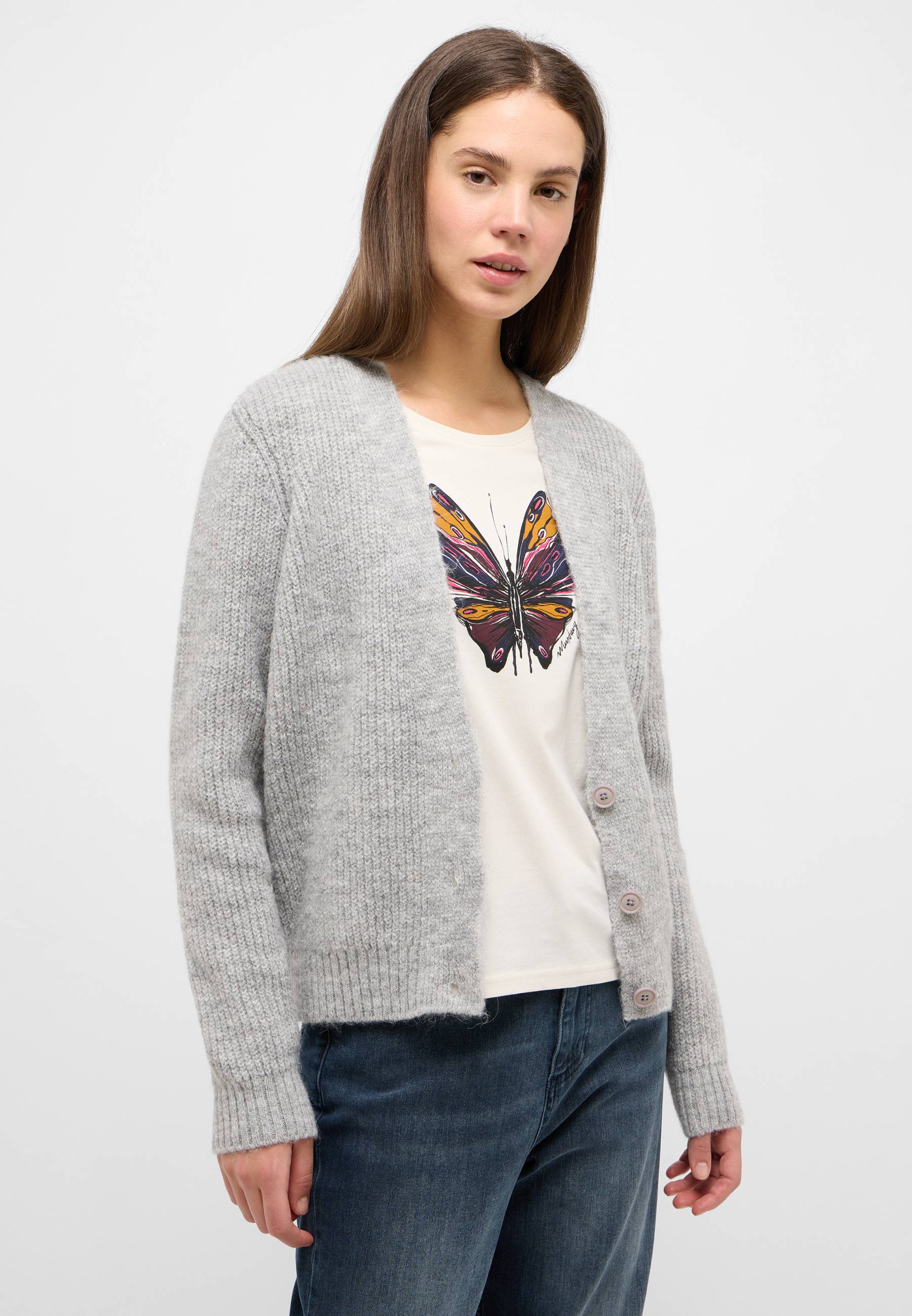 Langarmcardigan Strickjacke Alpaka Wolle