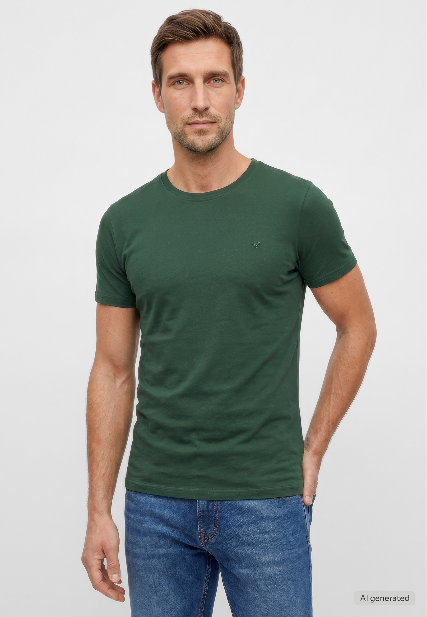 mit feiner Rippstruktur im Slim Fit