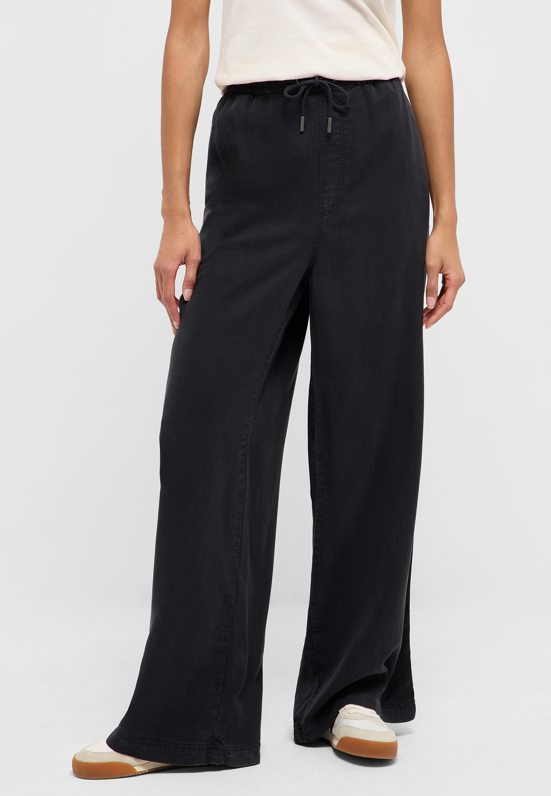 Hose, Schlaghose, weite Passform, Kordelzug, Jeanslook