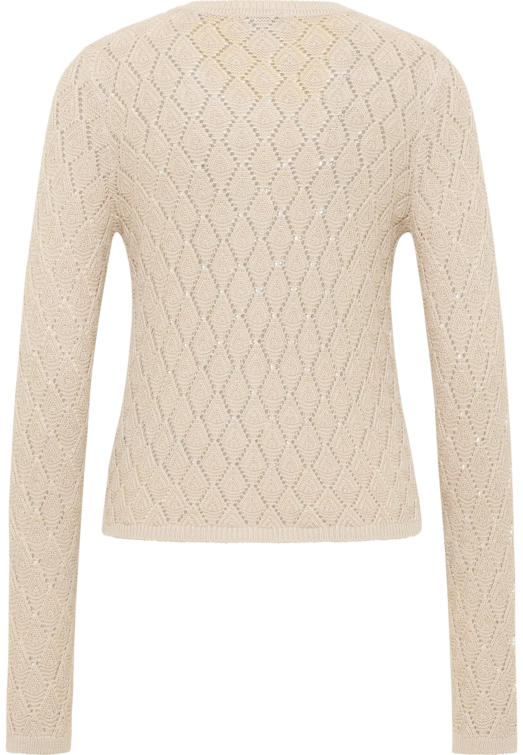 Pullover, Knitwear, Langarm, Lace Muster, Beige