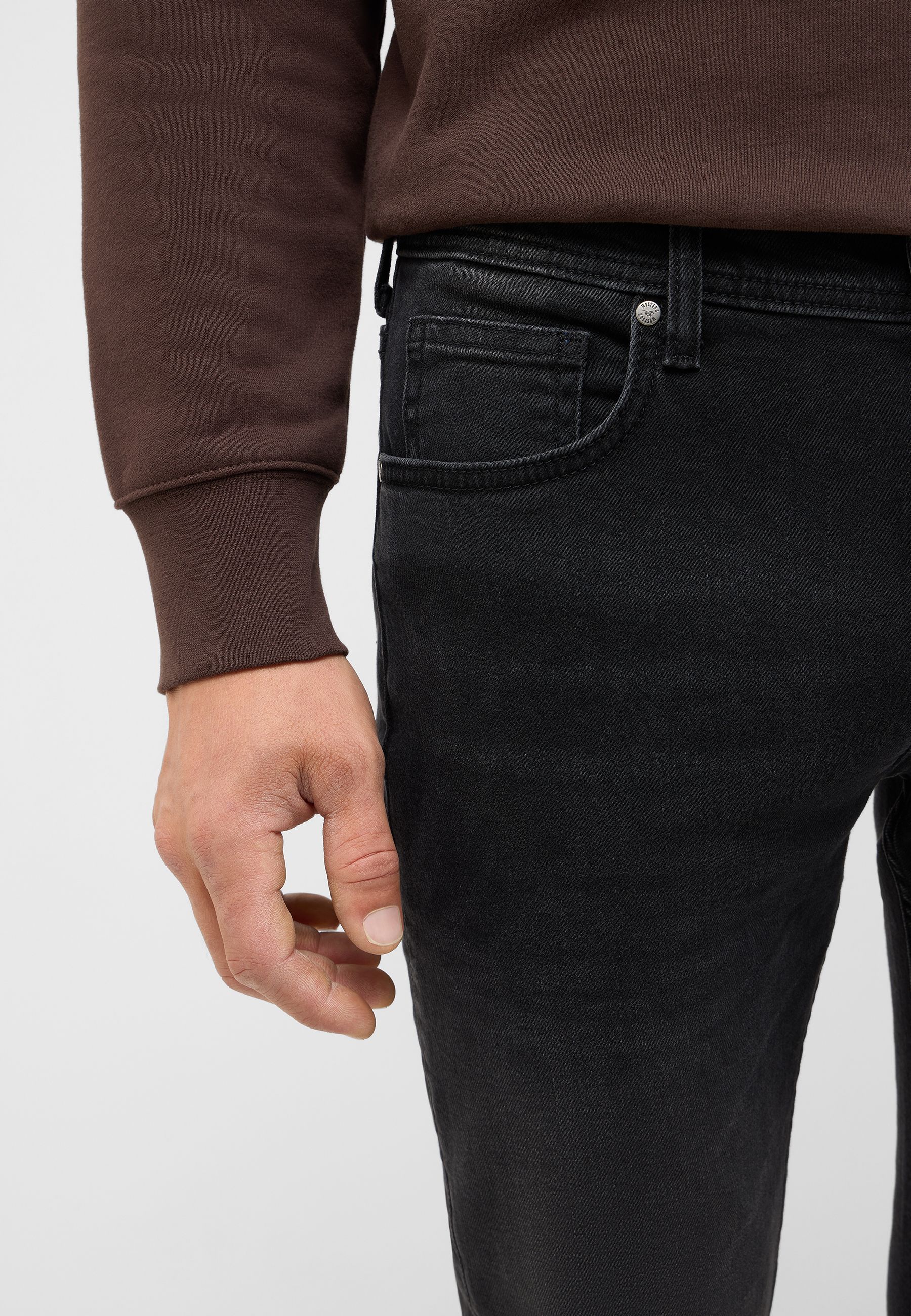 Hosen, Langarm, Gürtel, Jeans, Finger