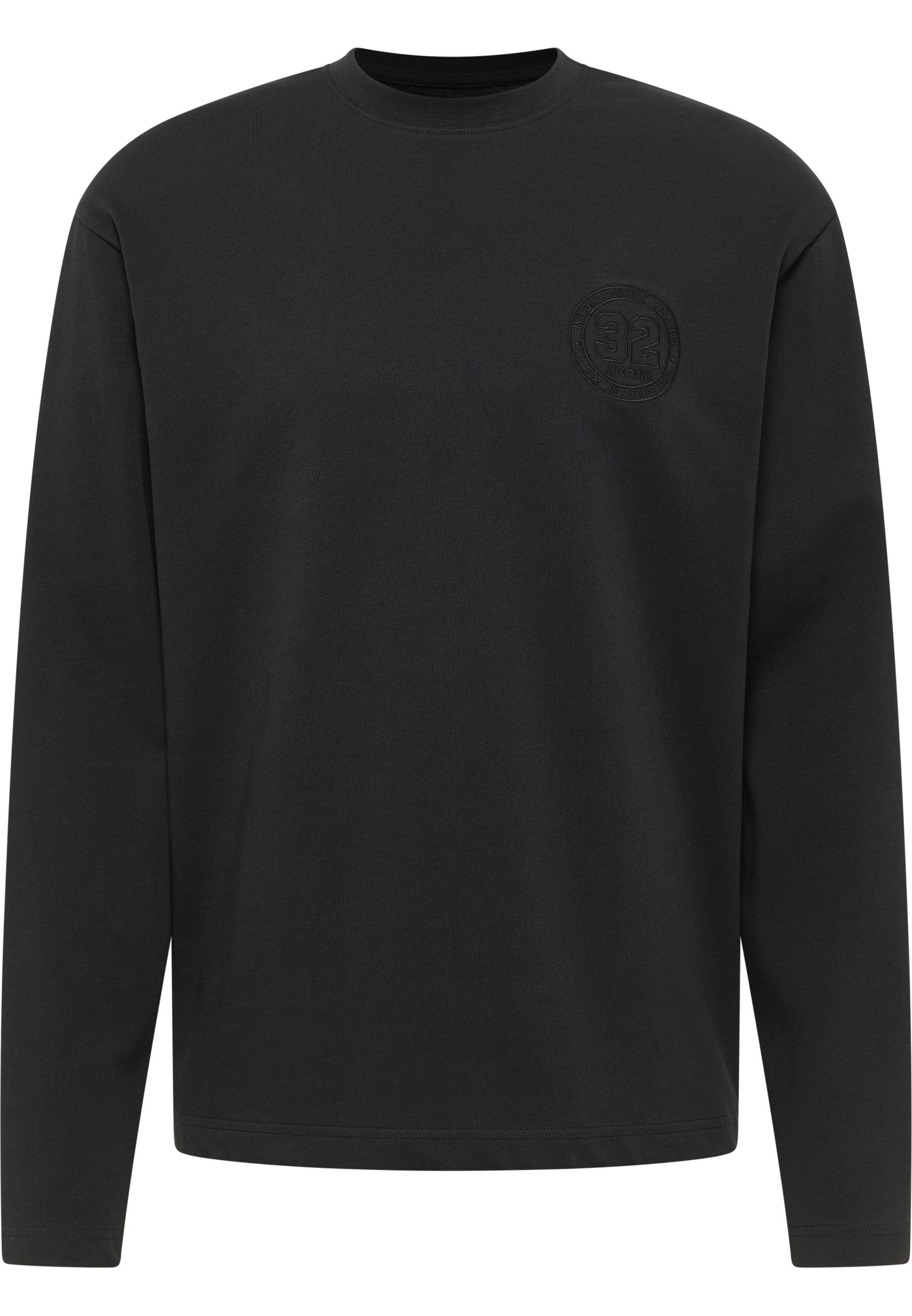 Mustang Herren Langarmshirt Style Amarillo, schwarz