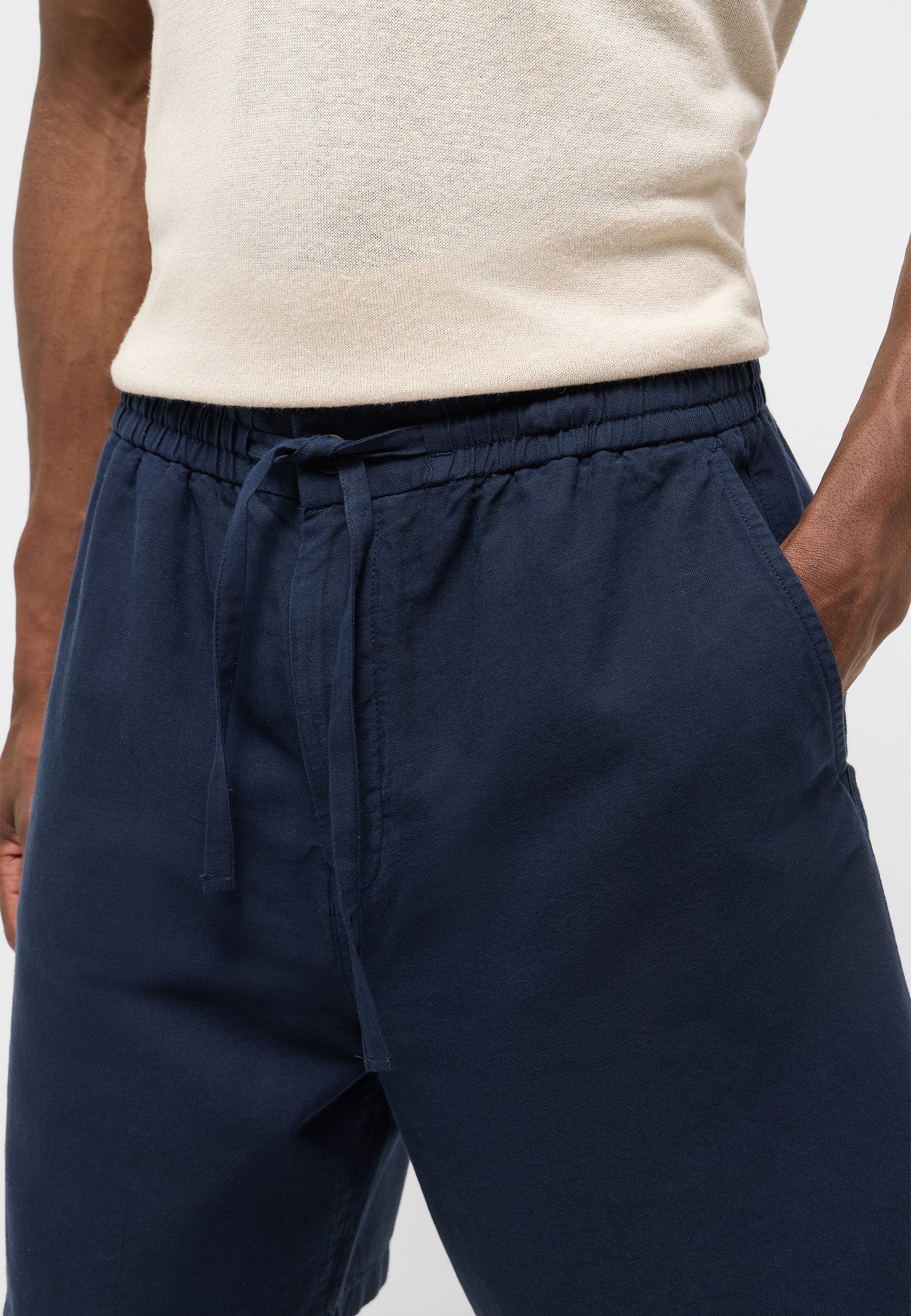 Hose, Jogginghose, Navy, Krawattenlos, Taille mit Kordel