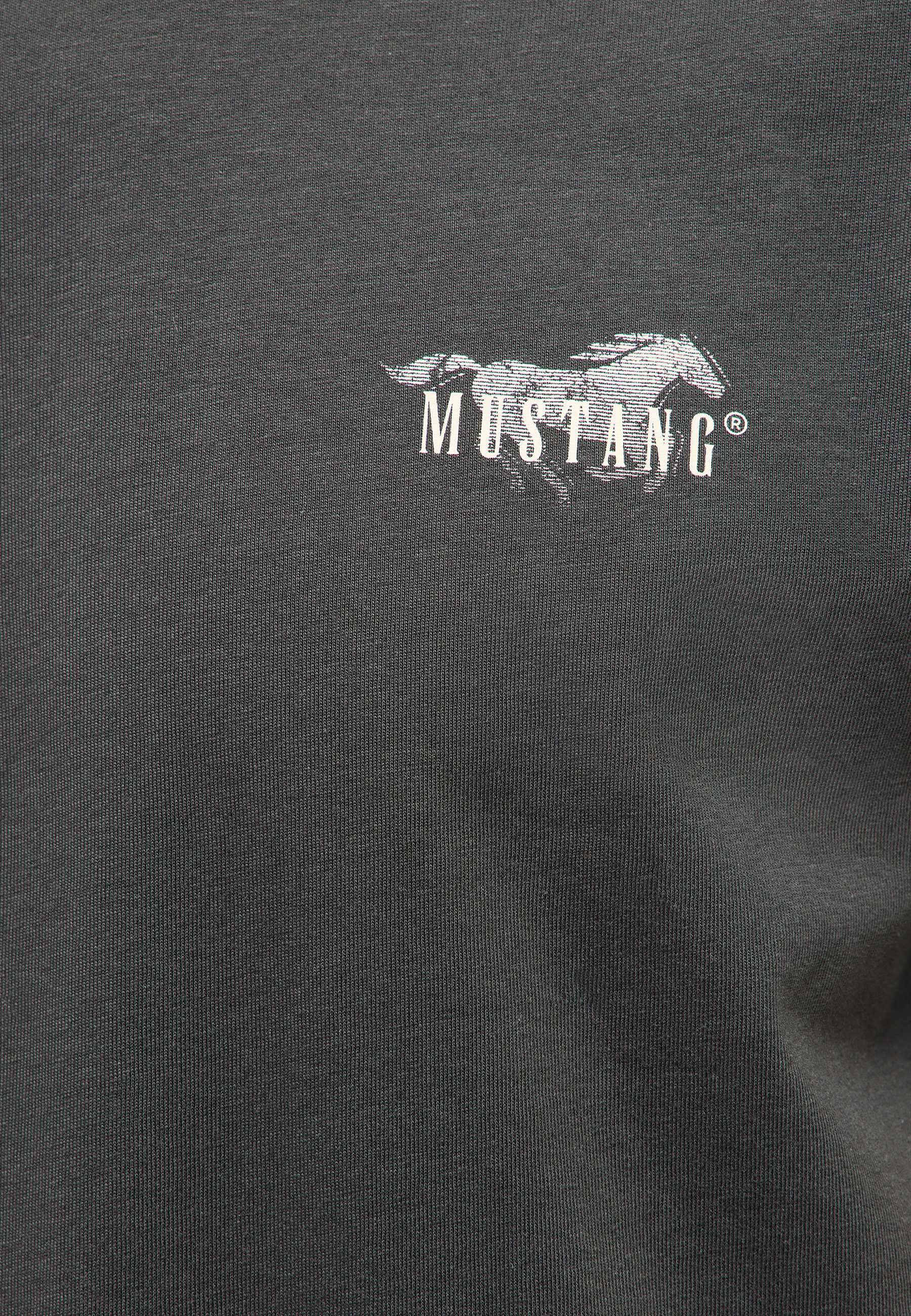 T-shirt, Mustang-Logo, Schwarz, Baumwolle, Grafik