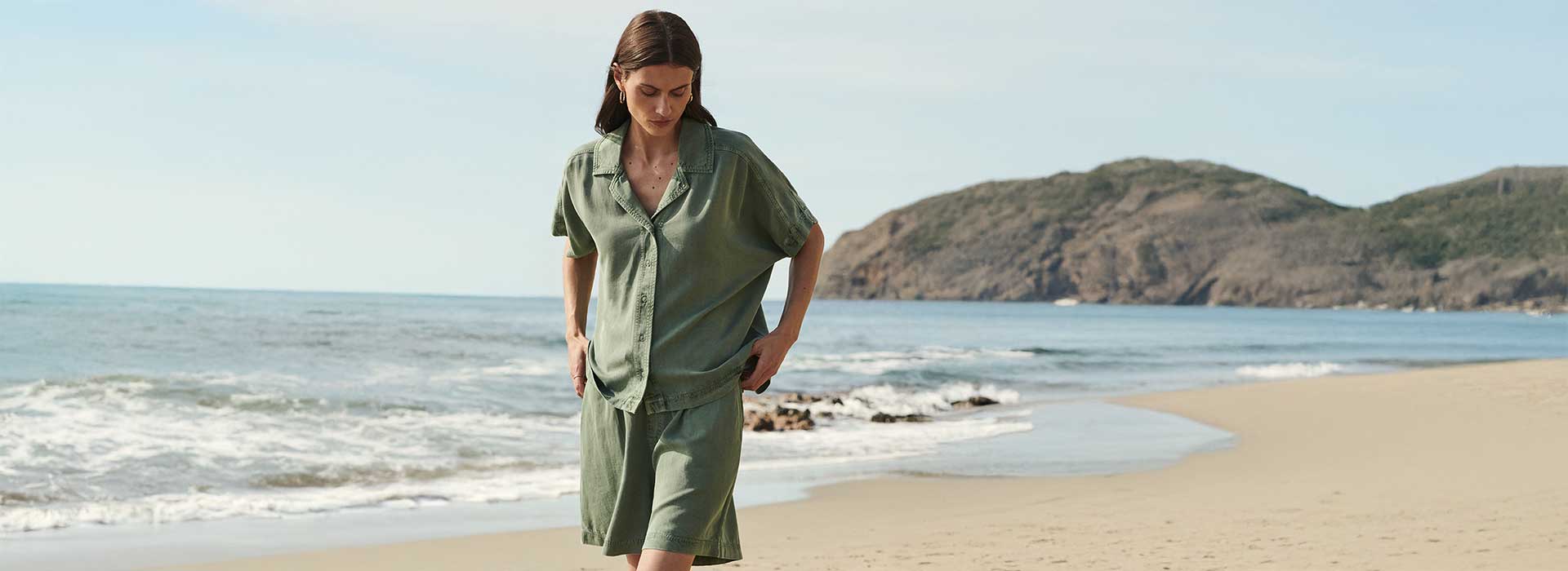 Sommerkleid, Leinenhemd, grüne Kleidung, Strandbekleidung, casualwear