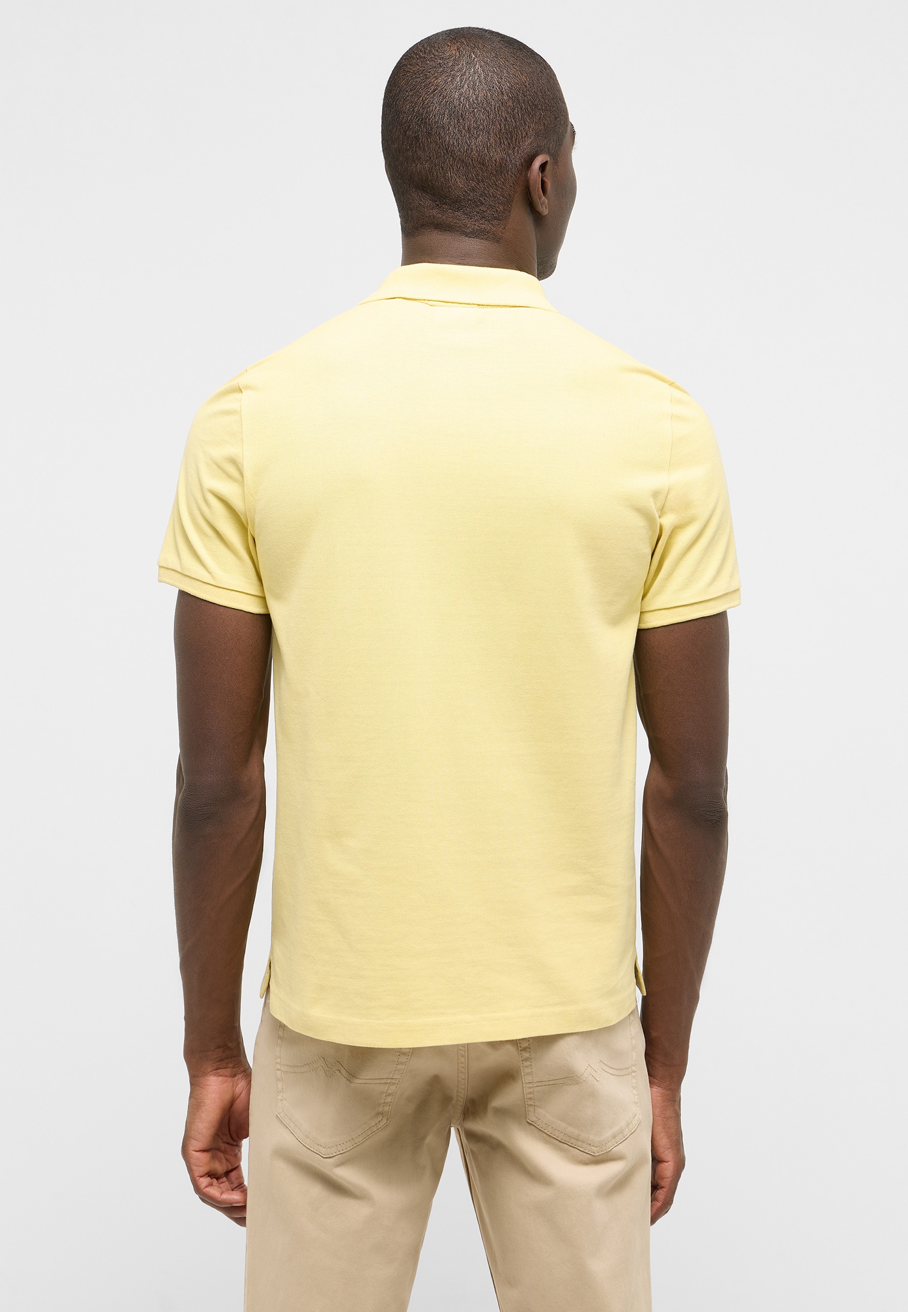 polohemd, kurzarm, gelb, baumwolle, herren