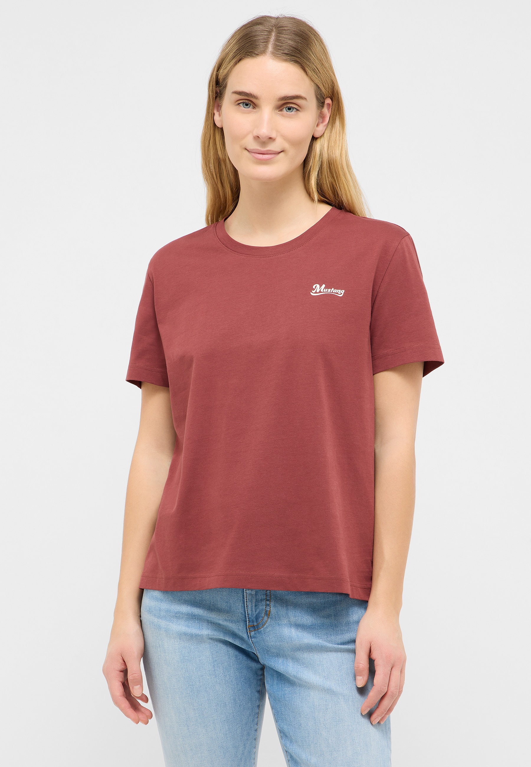 T-Shirt, Kurzarm, Rundhals, Basic, Rostrot