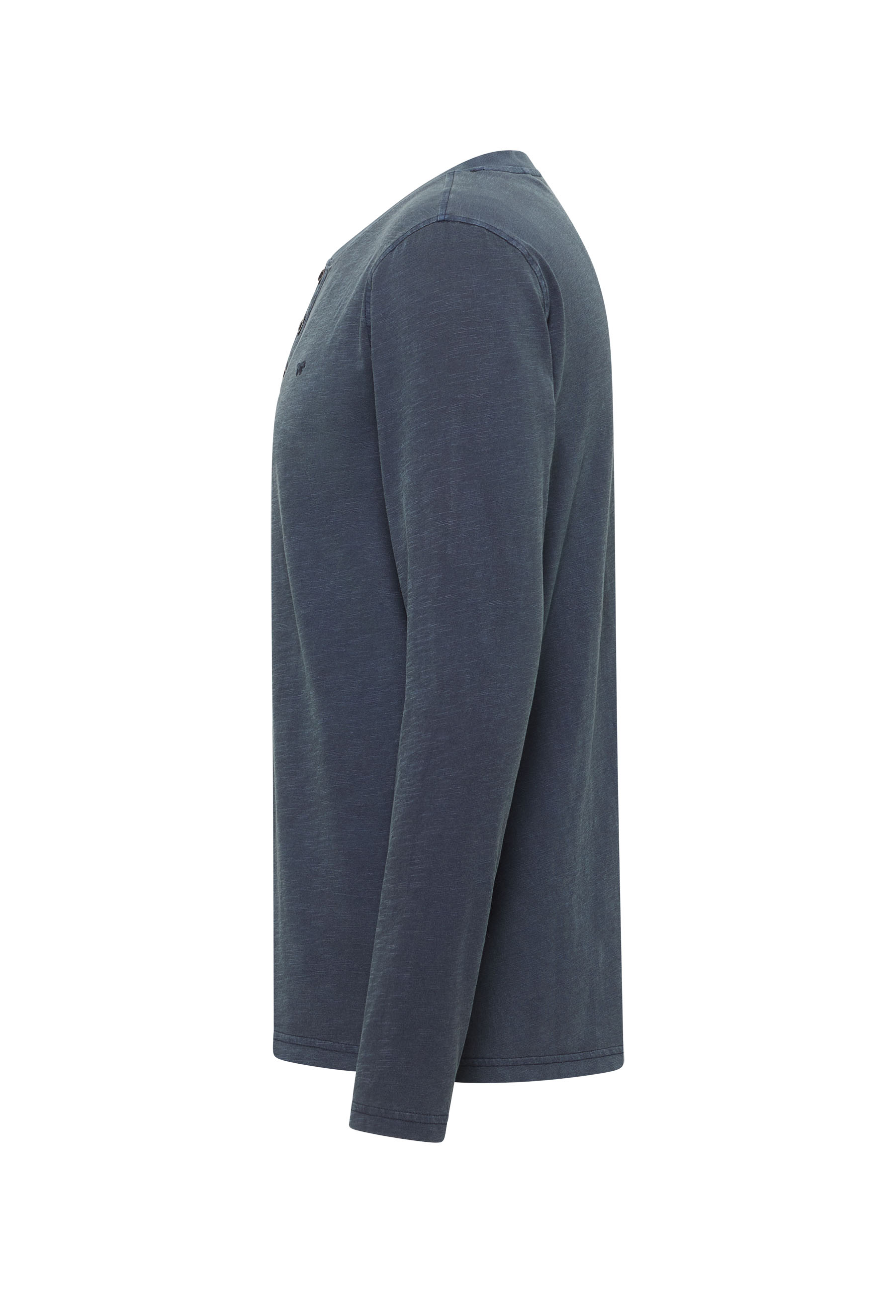 longsleeve, crewneck, solid, blue, cotton blend
