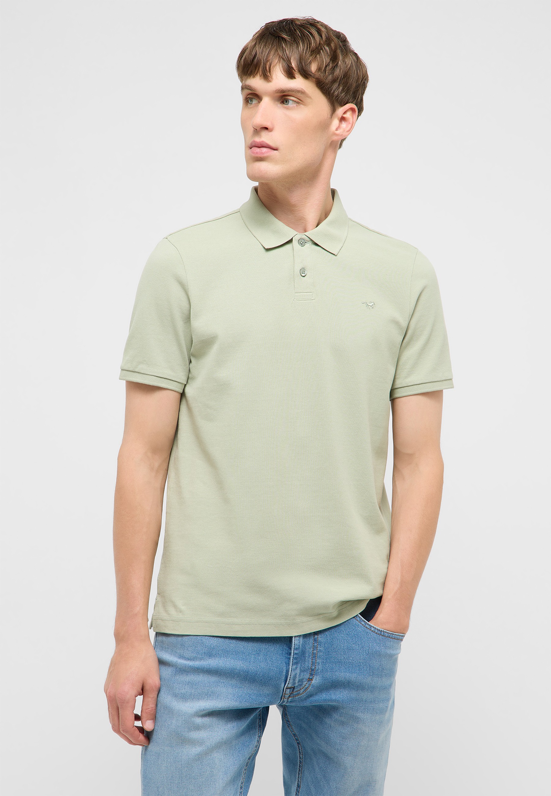 polo, polo-shirt, männer, olivgrün, kurzarm