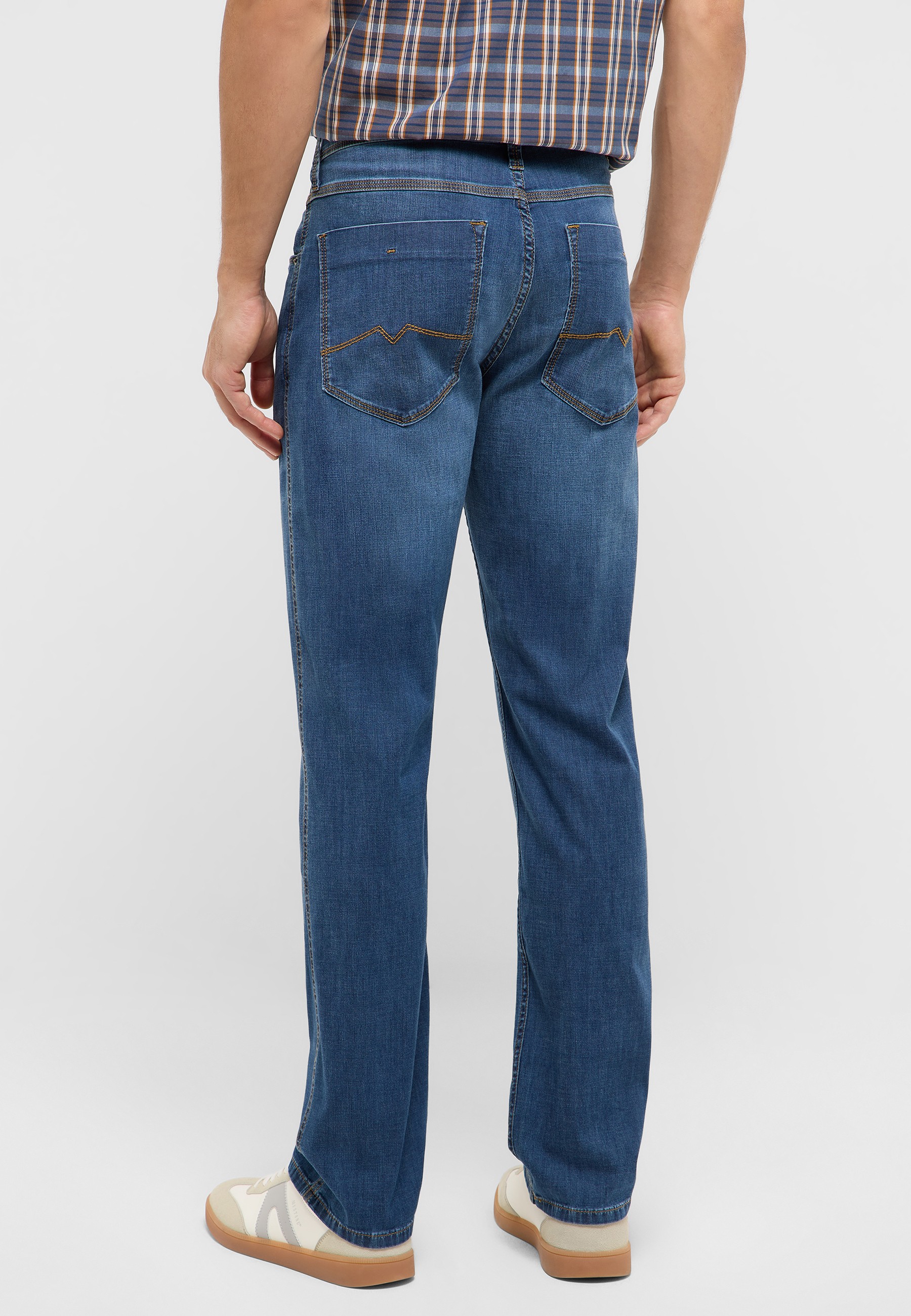 jeans, Denim, Hintertaschen, gerade Bein, Blau