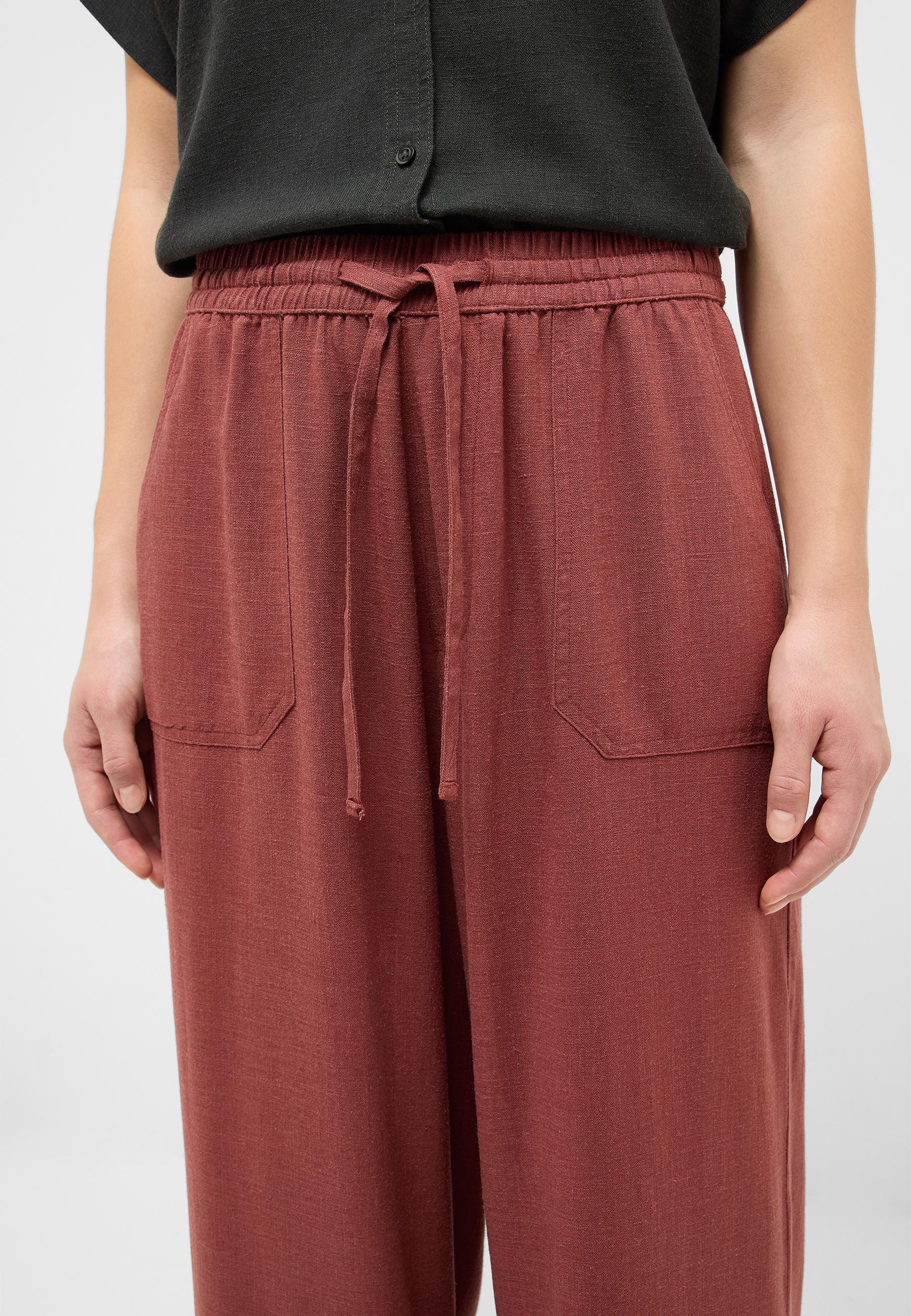 hose, drawstring, bambusrote, taillenbündige, taschen