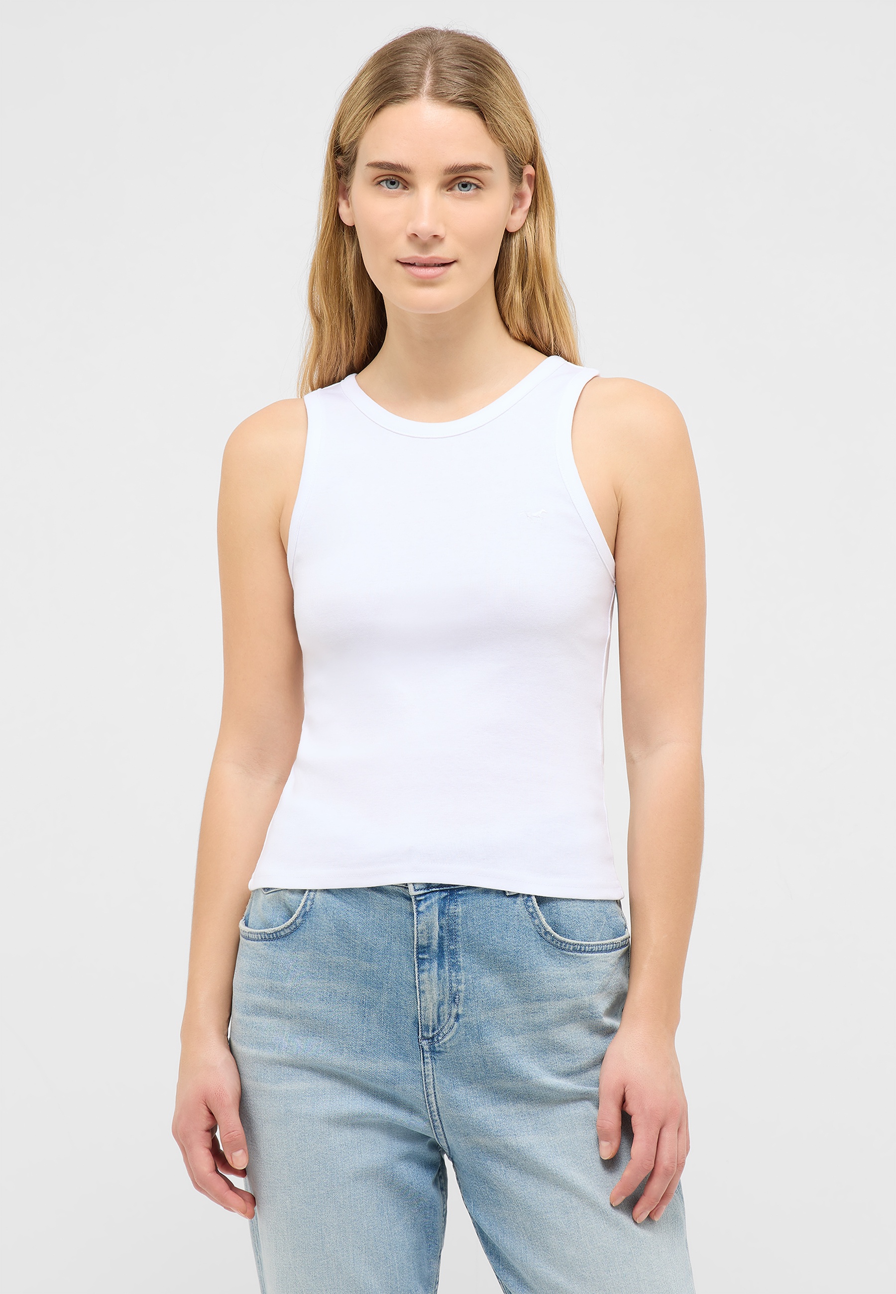 Tanktop, Weißes Top, S hinterärmellos, Baumwolle, Casualwear